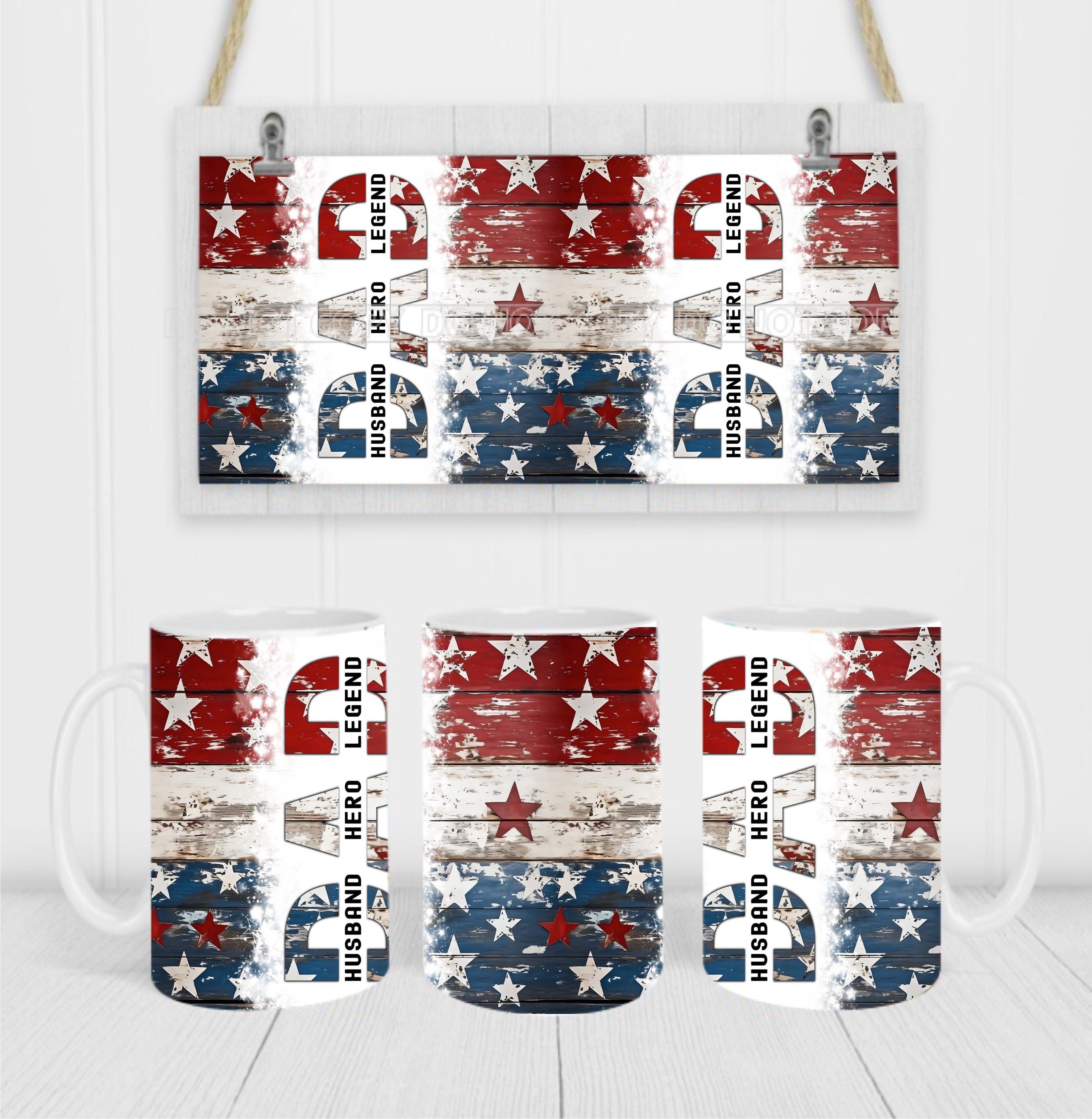 Dad - Coffee Mug Wrap - Sublimation Transfers