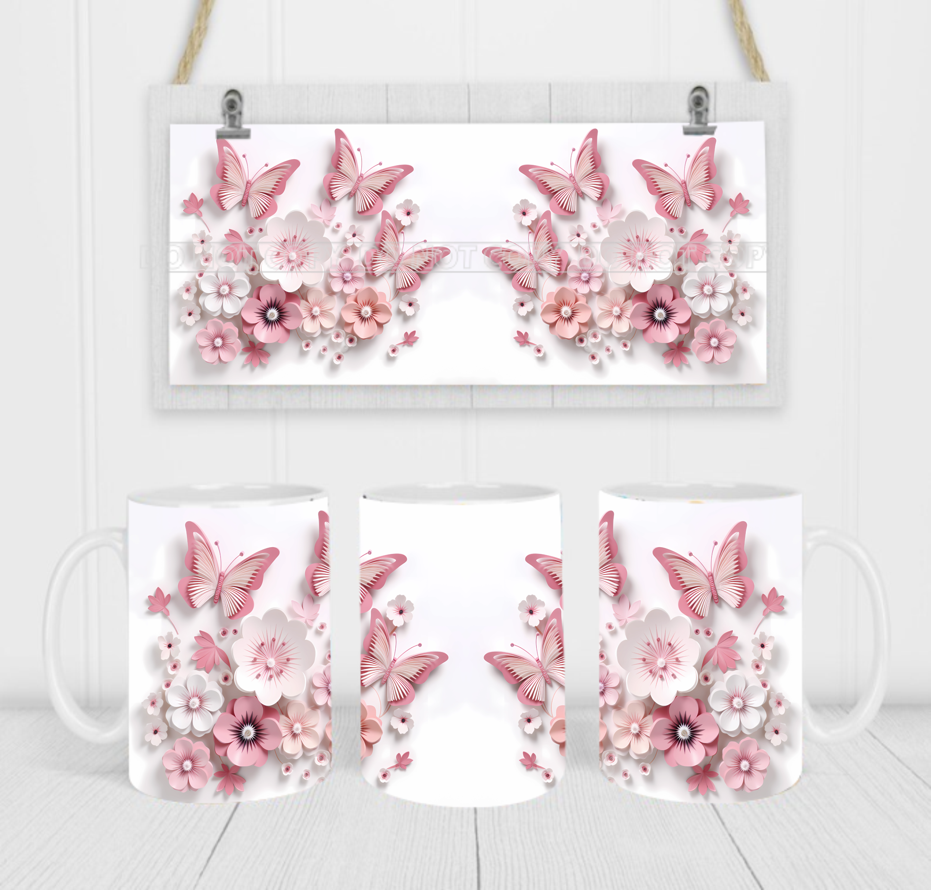 Floral - Coffee Mug Wrap - Sublimation Transfers