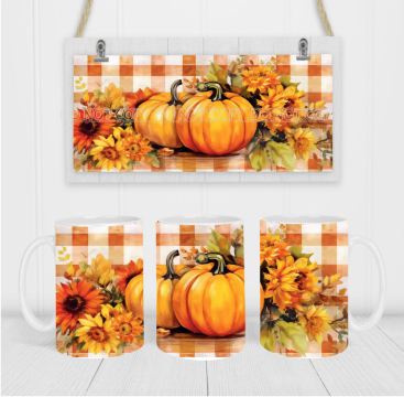 Pumpkin Scene - Coffee Mug Wrap - Sublimation Transfers