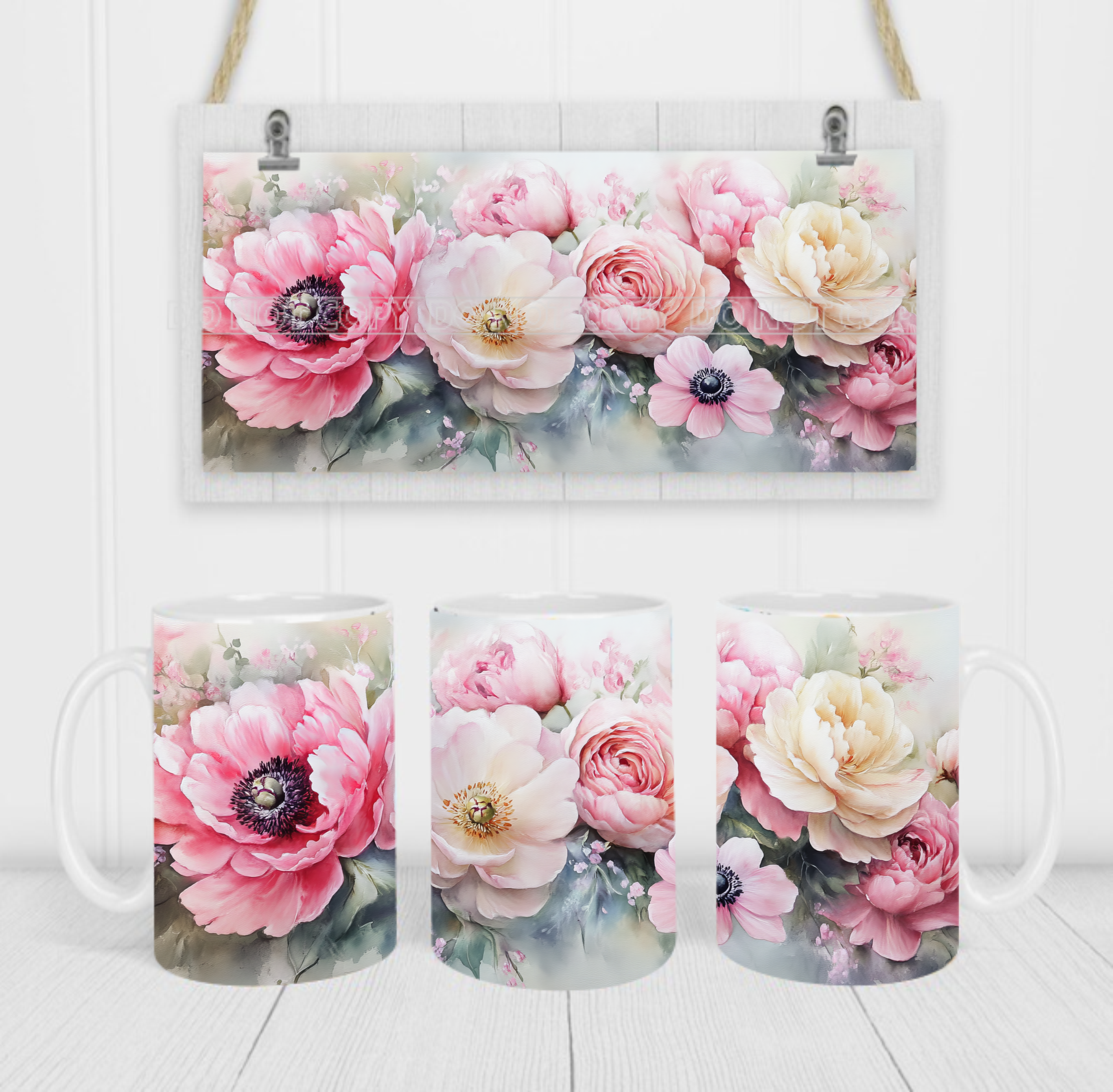 Floral - Coffee Mug Wrap - Sublimation Transfers