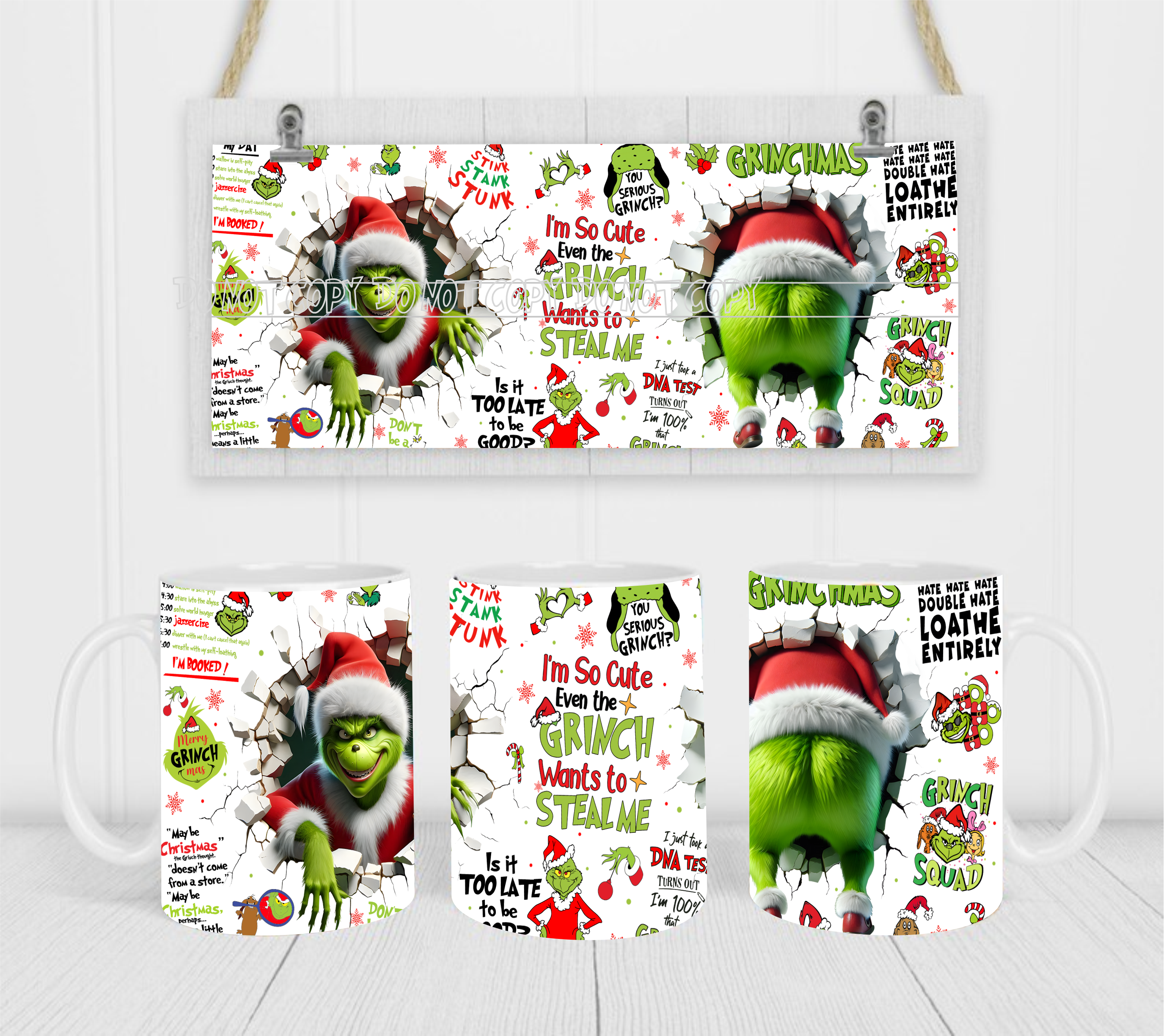 Christmas Character - Coffee Mug Wrap - Sublimation Transfers