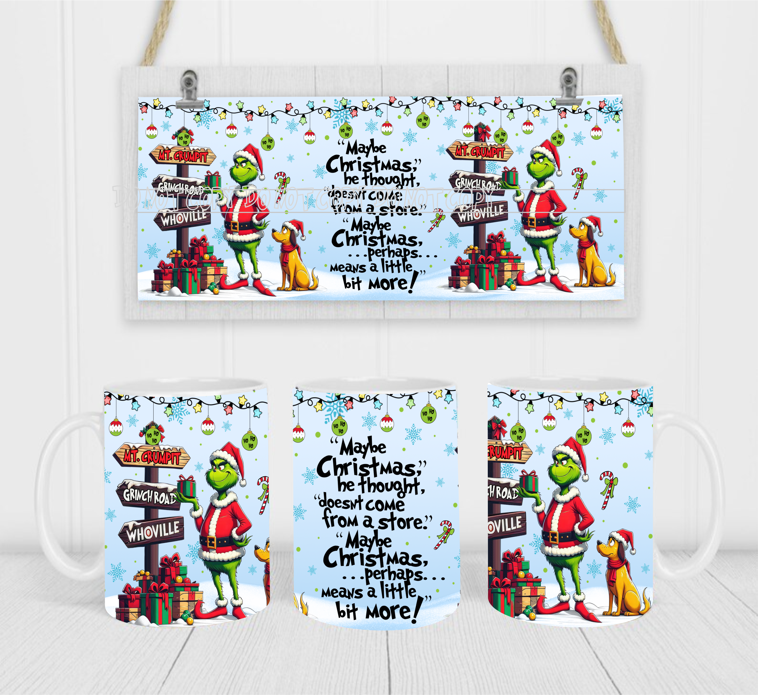 Christmas Character - Coffee Mug Wrap - Sublimation Transfers