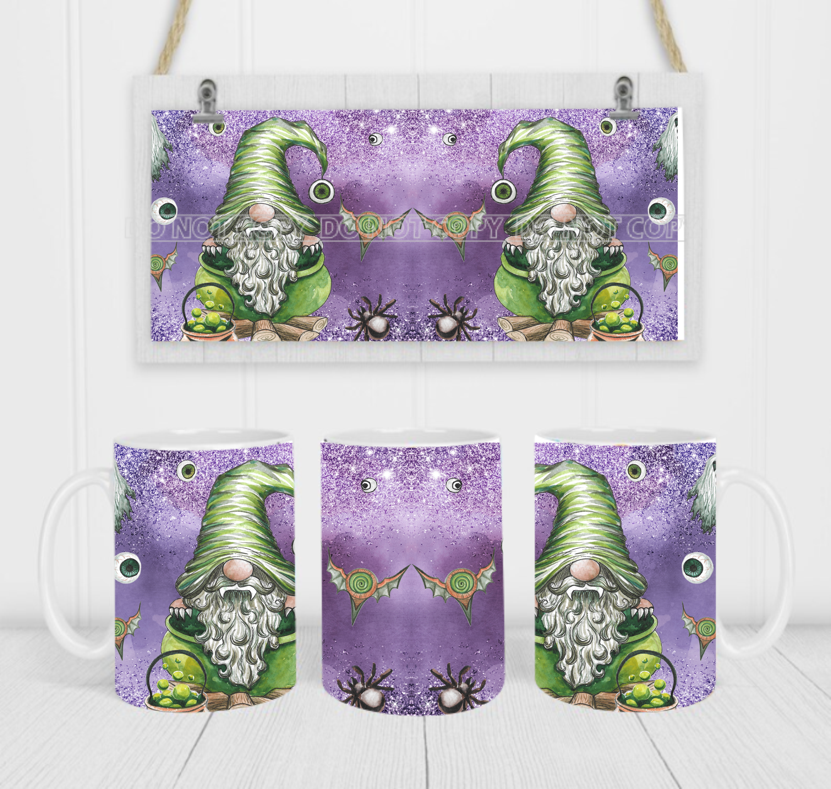 Halloween Gnomes - Coffee Mug Wrap - Sublimation Transfers