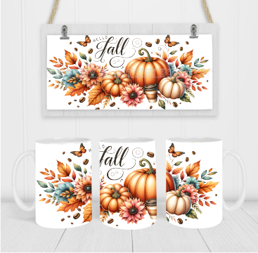 Happy Fall - Coffee Mug Wrap - Sublimation Transfers