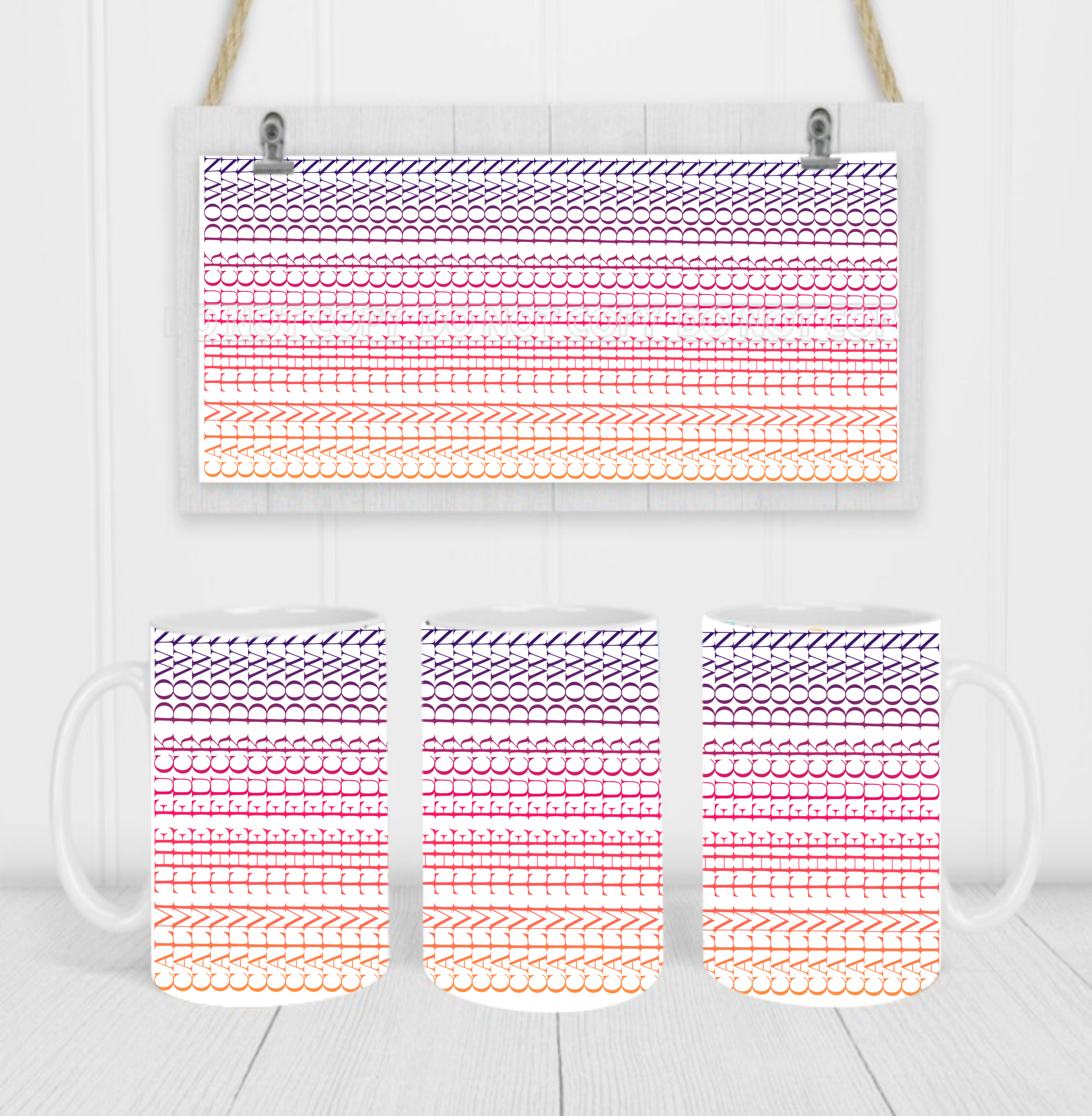 Hidden Message (Calm The F*ck Down) - Coffee Mug Wrap - Sublimation Transfers