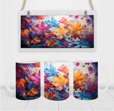 Autumn Leaves - Coffee Mug Wrap - Sublimation Transfers