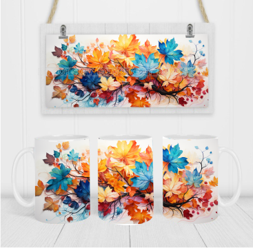 Autumn Leaves - Coffee Mug Wrap - Sublimation Transfers