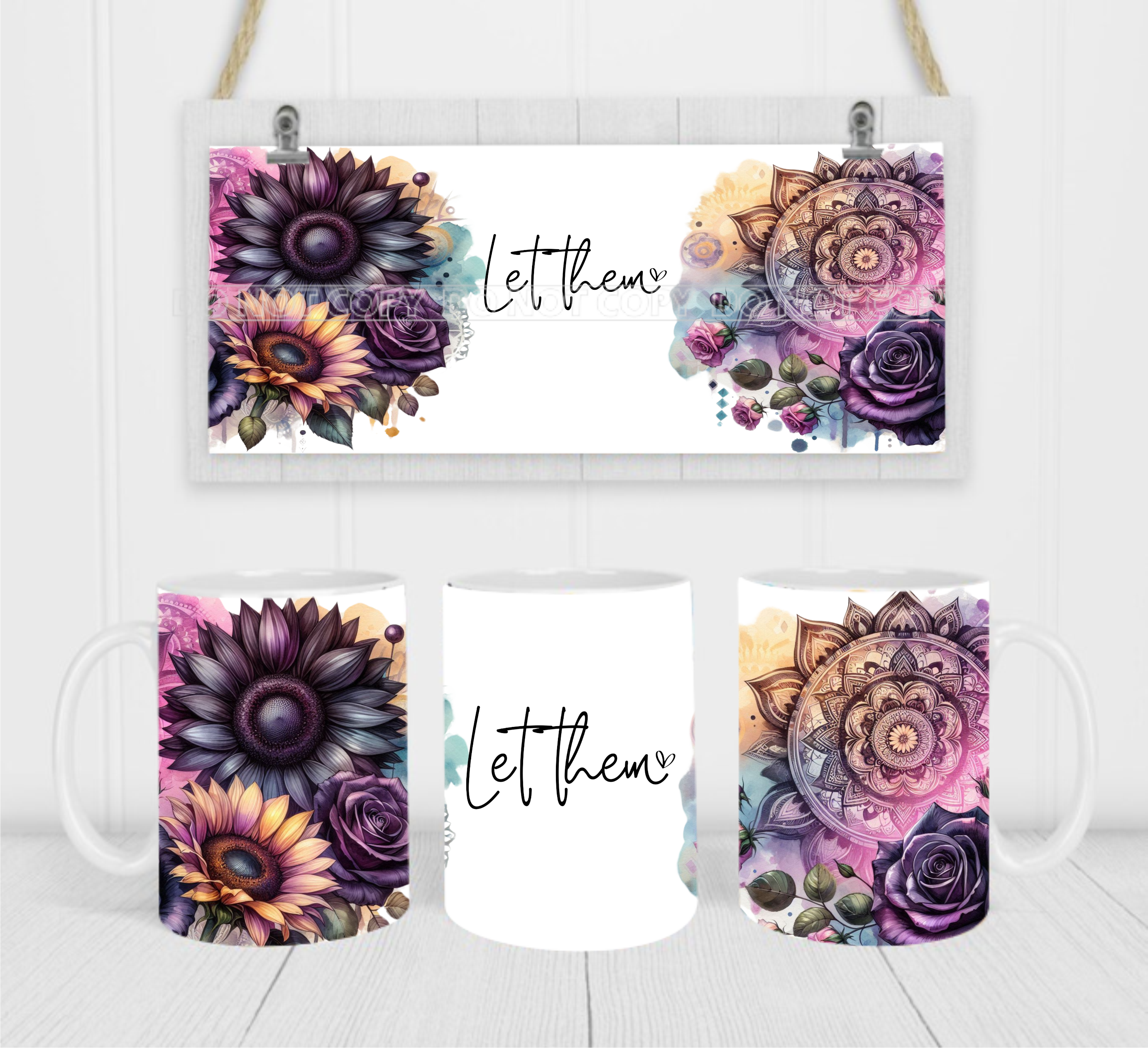 Let Them - Coffee Mug Wrap - Sublimation Transfers