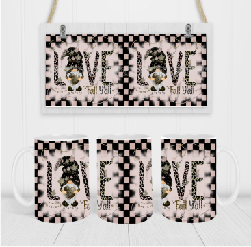LOVE Fall Y'all - Coffee Mug Wrap - Sublimation Transfers