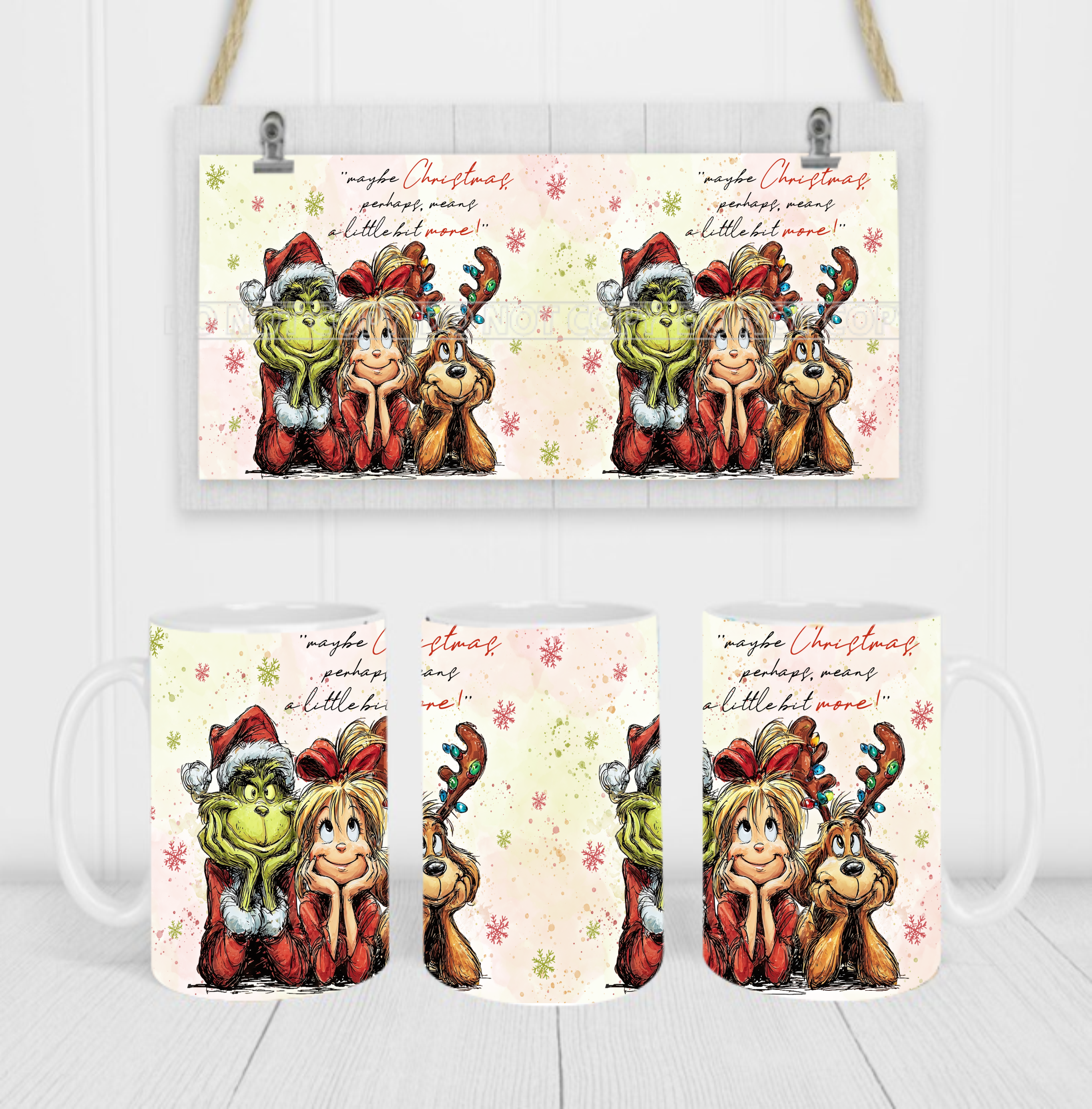 Christmas Character - Coffee Mug Wrap - Sublimation Transfers