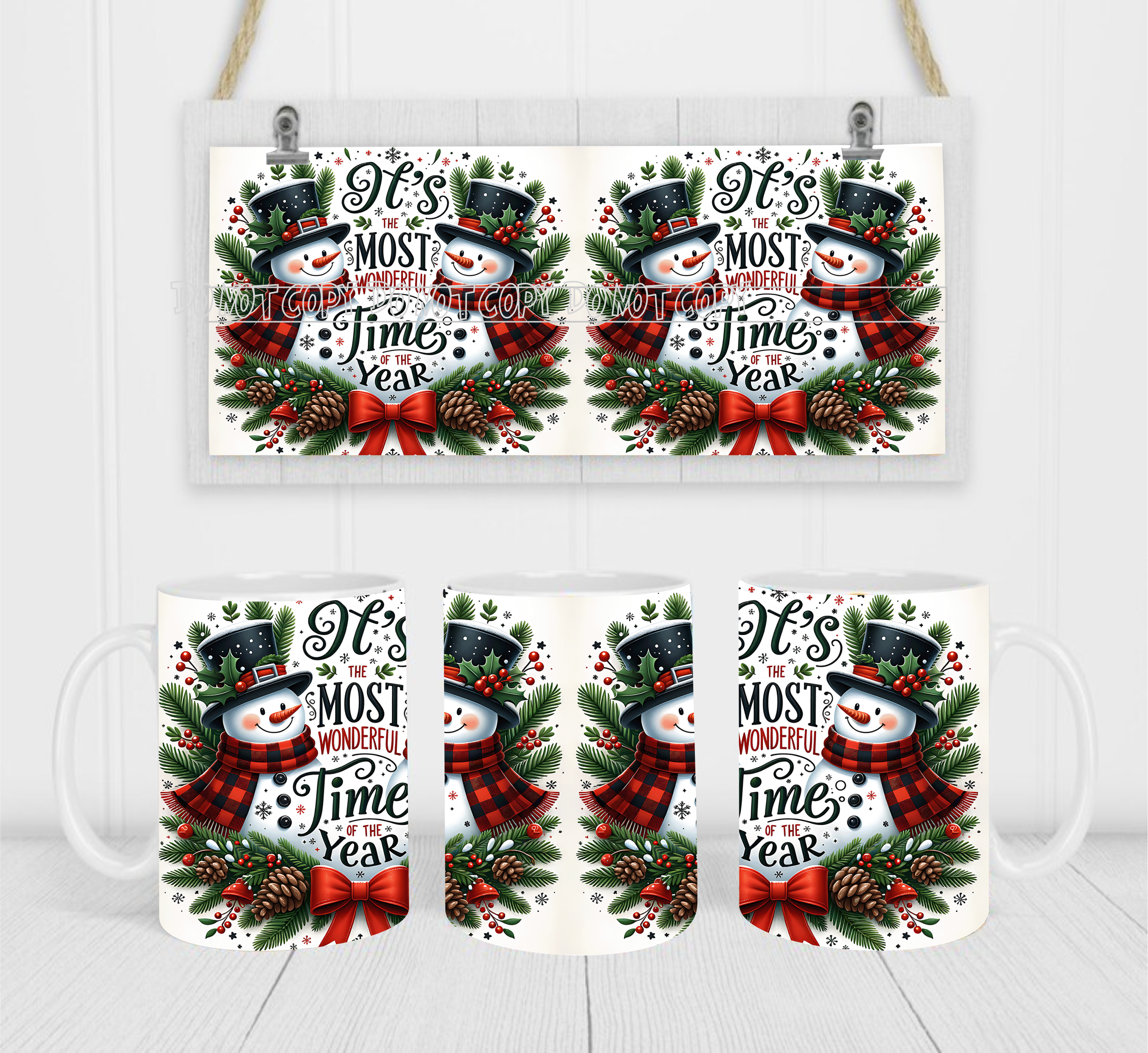 It's The Most Wonderful Time Of The Year - Coffee Mug Wrap - Sublimation Transfers