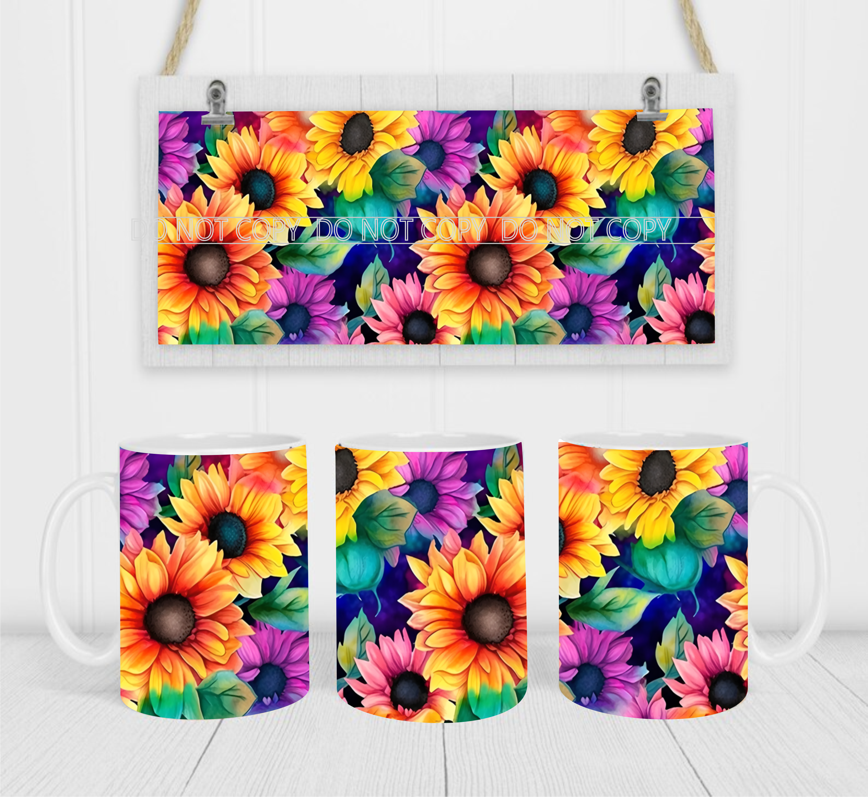 Floral - Coffee Mug Wrap - Sublimation Transfers