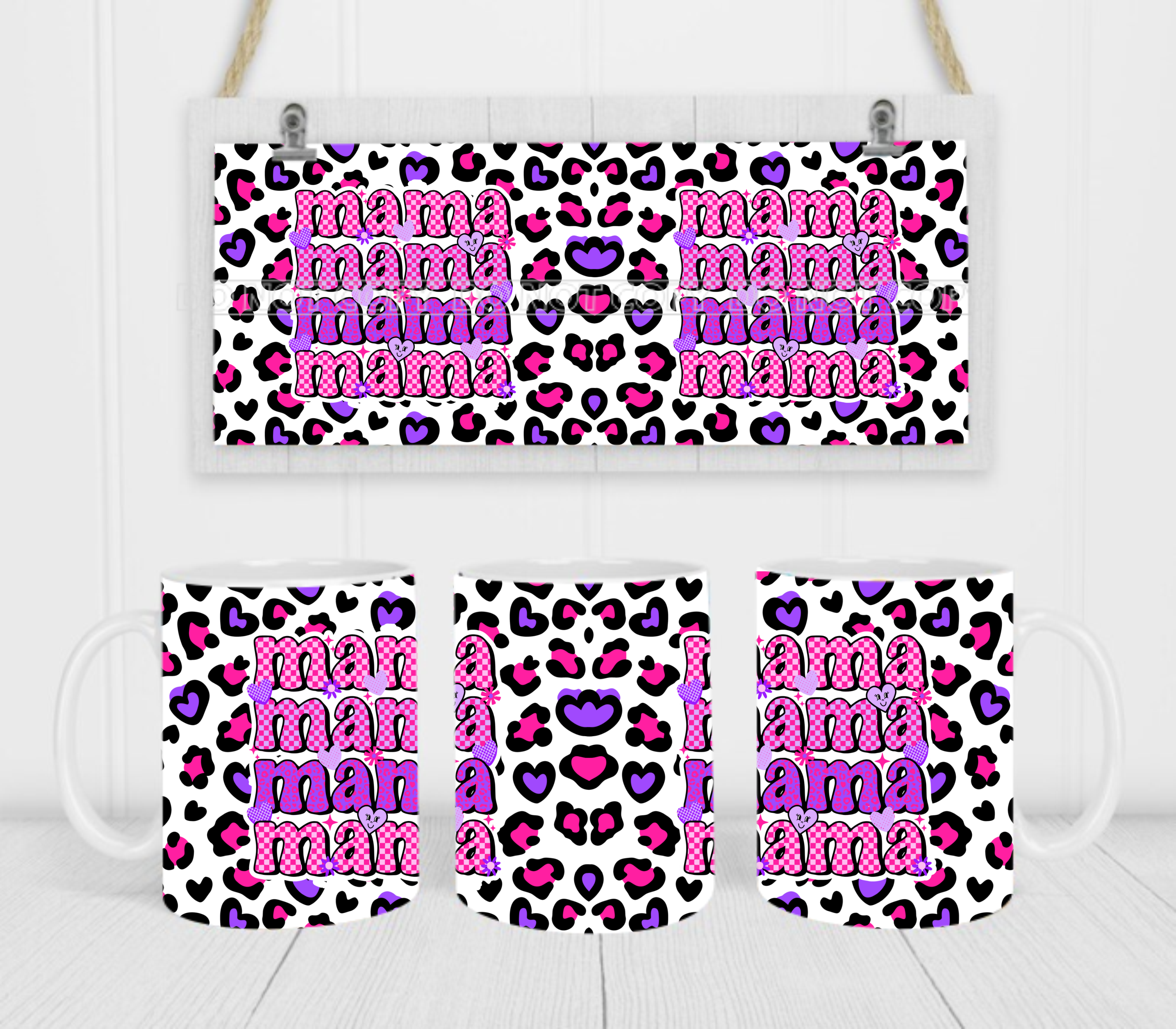 Mama - Coffee Mug Wrap - Sublimation Transfers