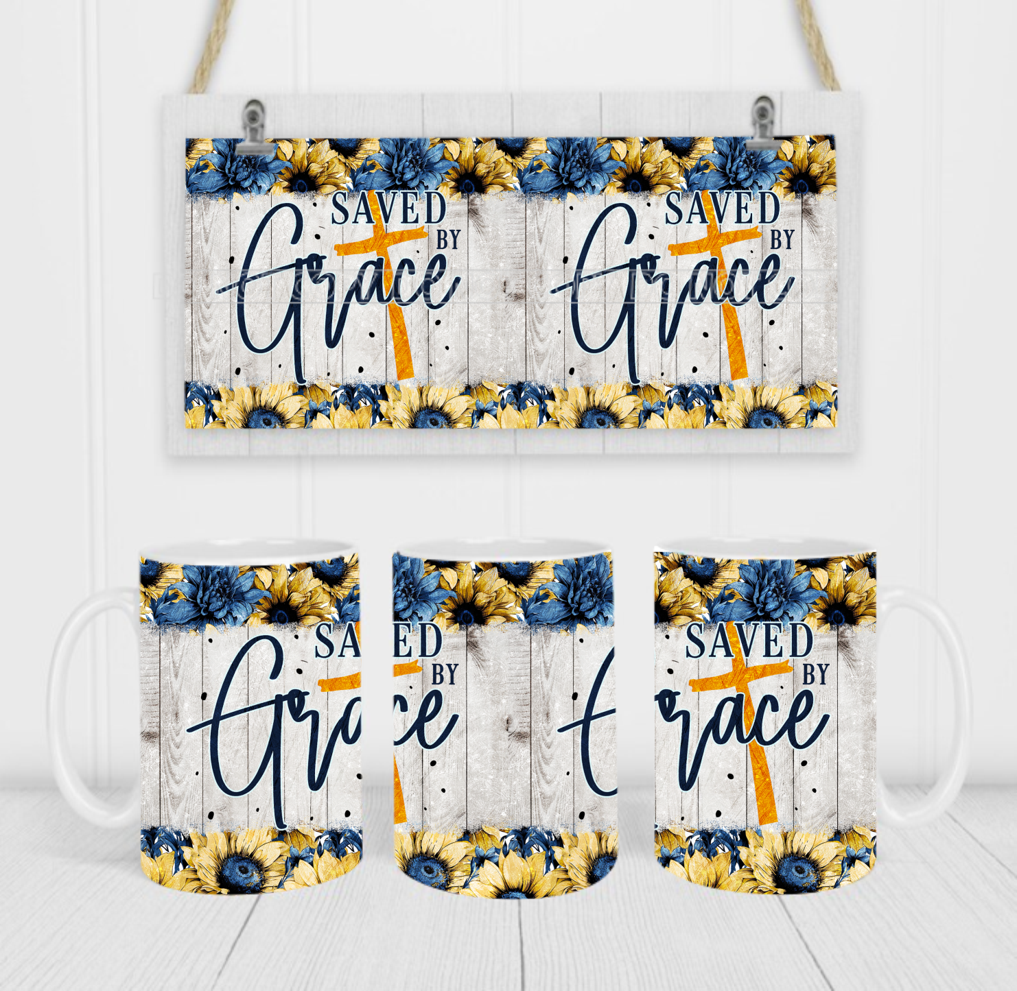 Saved By Grace - Coffee Mug Wrap - Sublimation Transfers