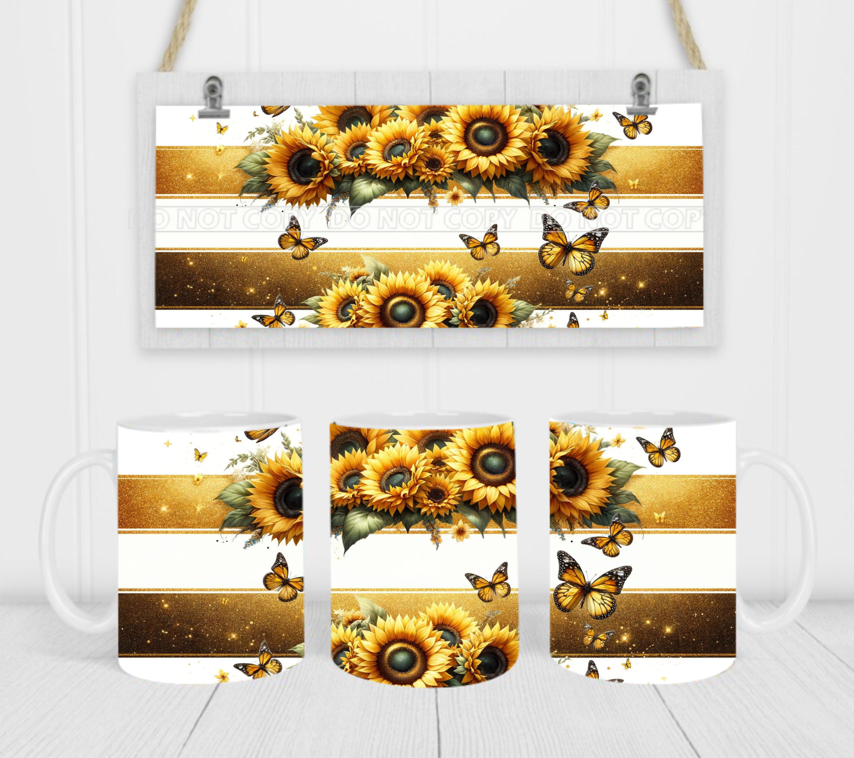 Sunflowers - Coffee Mug Wrap - Sublimation Transfers