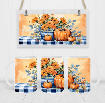 Pumpkin Scene - Coffee Mug Wrap - Sublimation Transfers