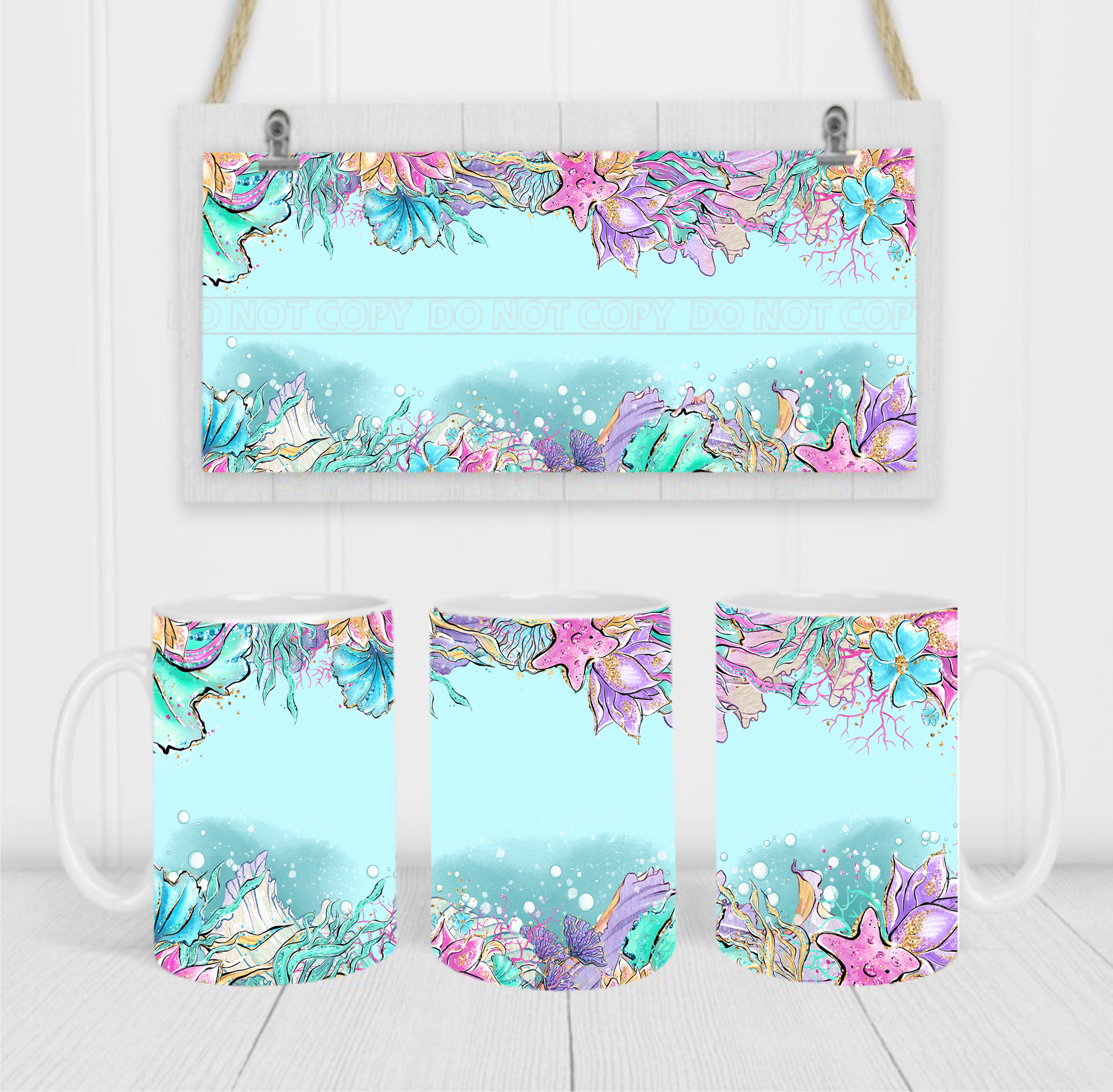 Under The Sea - Coffee Mug Wrap - Sublimation Transfers