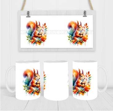 Squirrel - Coffee Mug Wrap - Sublimation Transfers