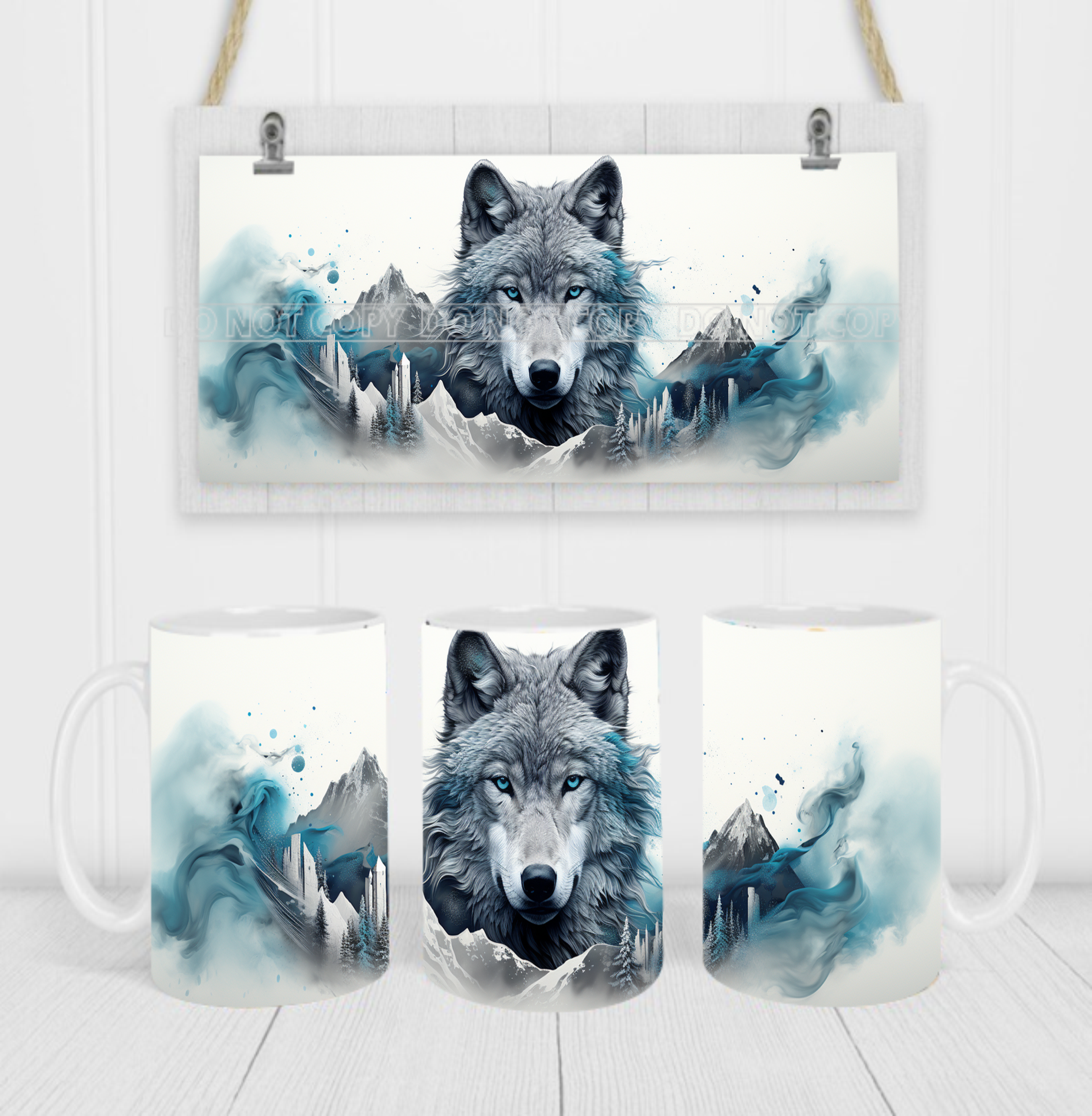 Wolf - Coffee Mug Wrap - Sublimation Transfers