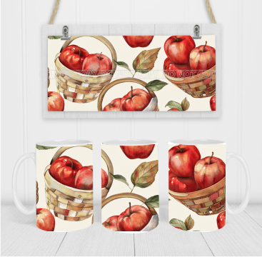 Apple Baskets - Coffee Mug Wrap - Sublimation Transfers