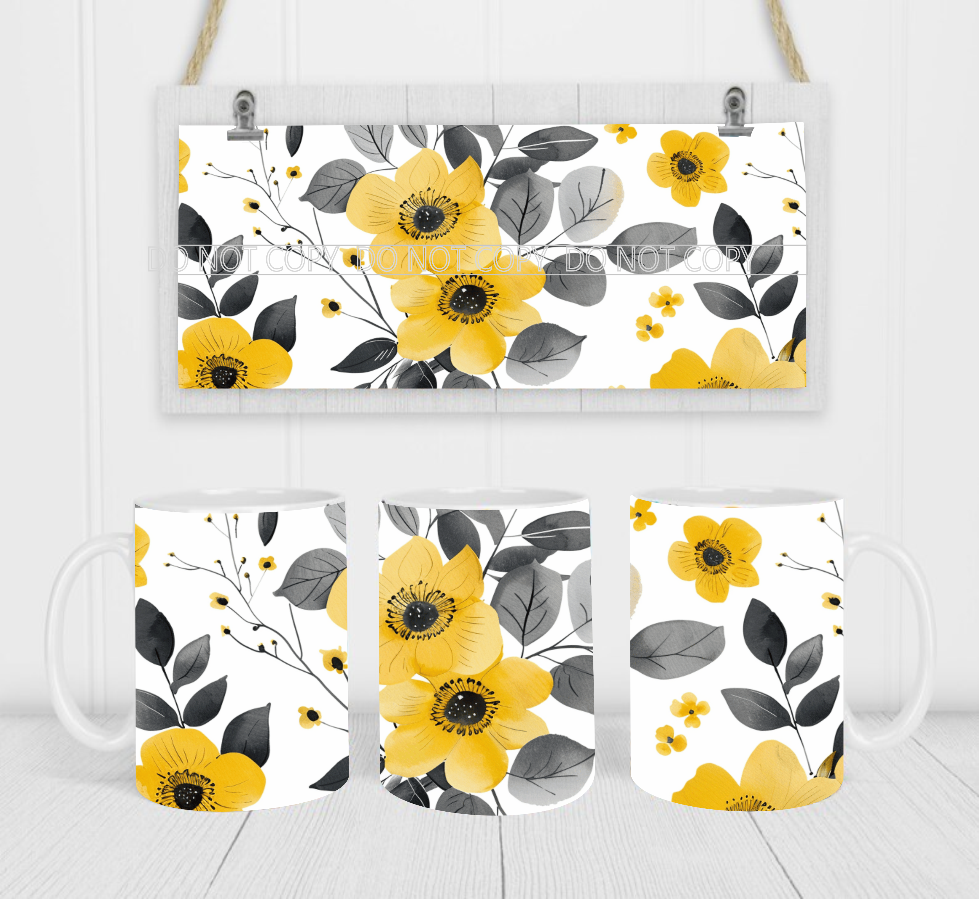 Floral - Coffee Mug Wrap - Sublimation Transfers