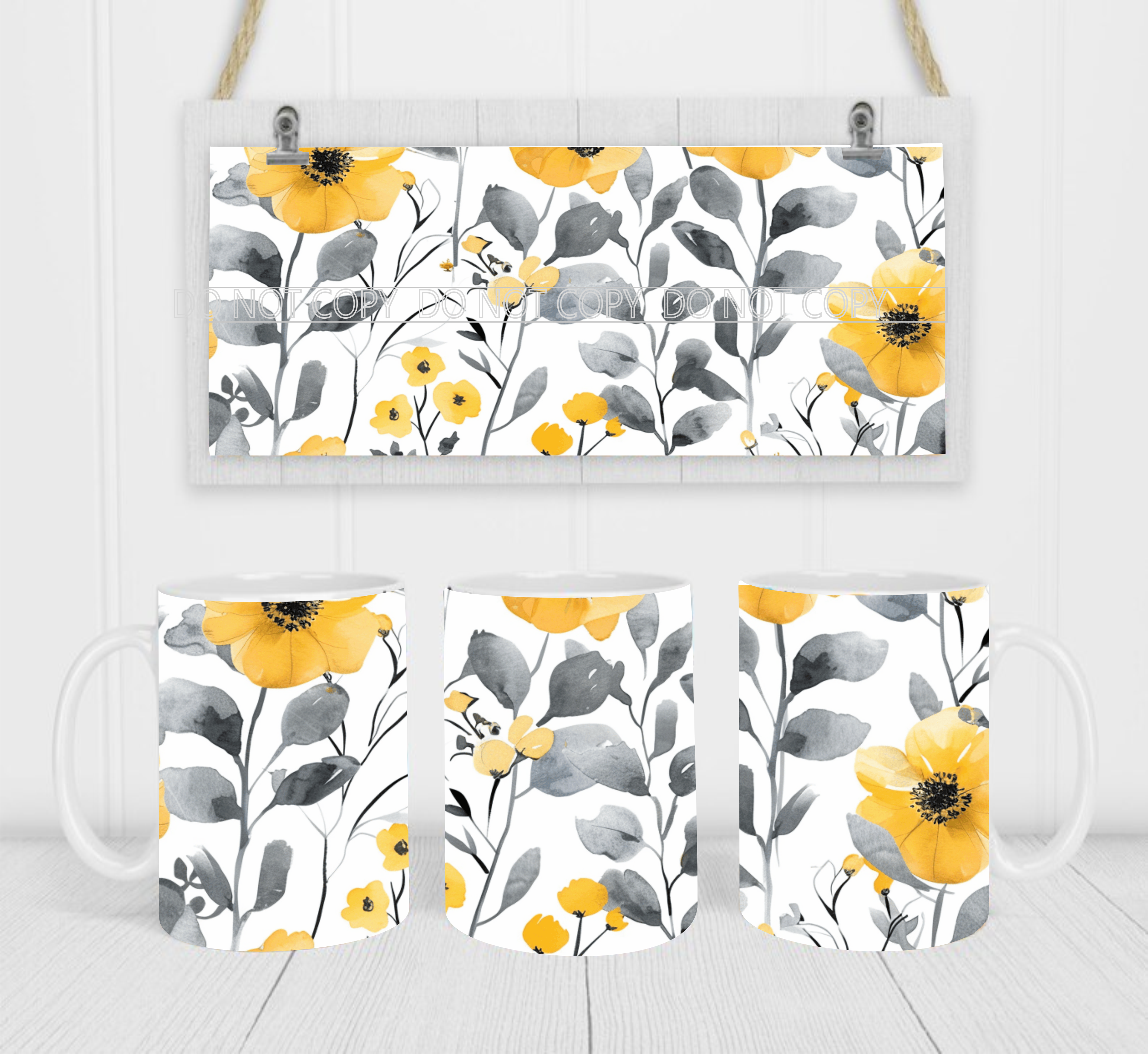 Floral - Coffee Mug Wrap - Sublimation Transfers