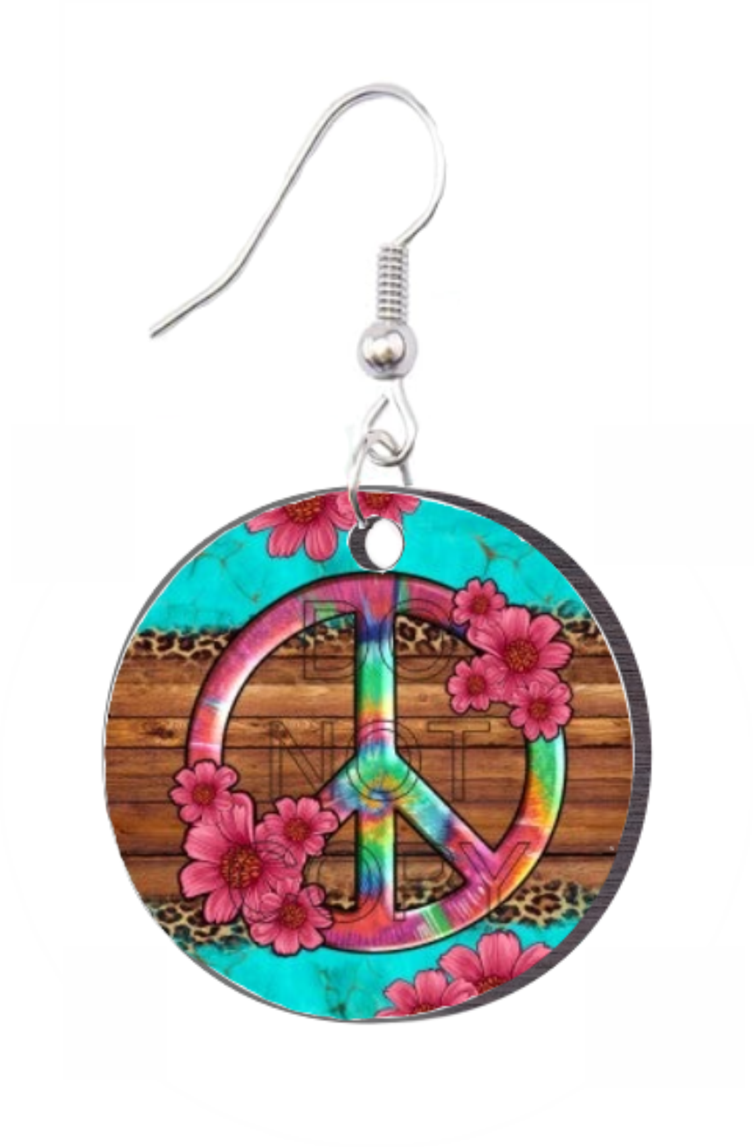 Hippie Vibes Peace Sign - Round Earring Design