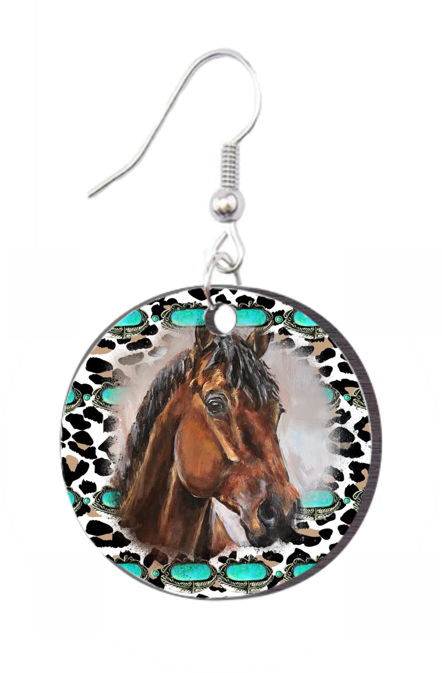 Horse - Round Earring Design