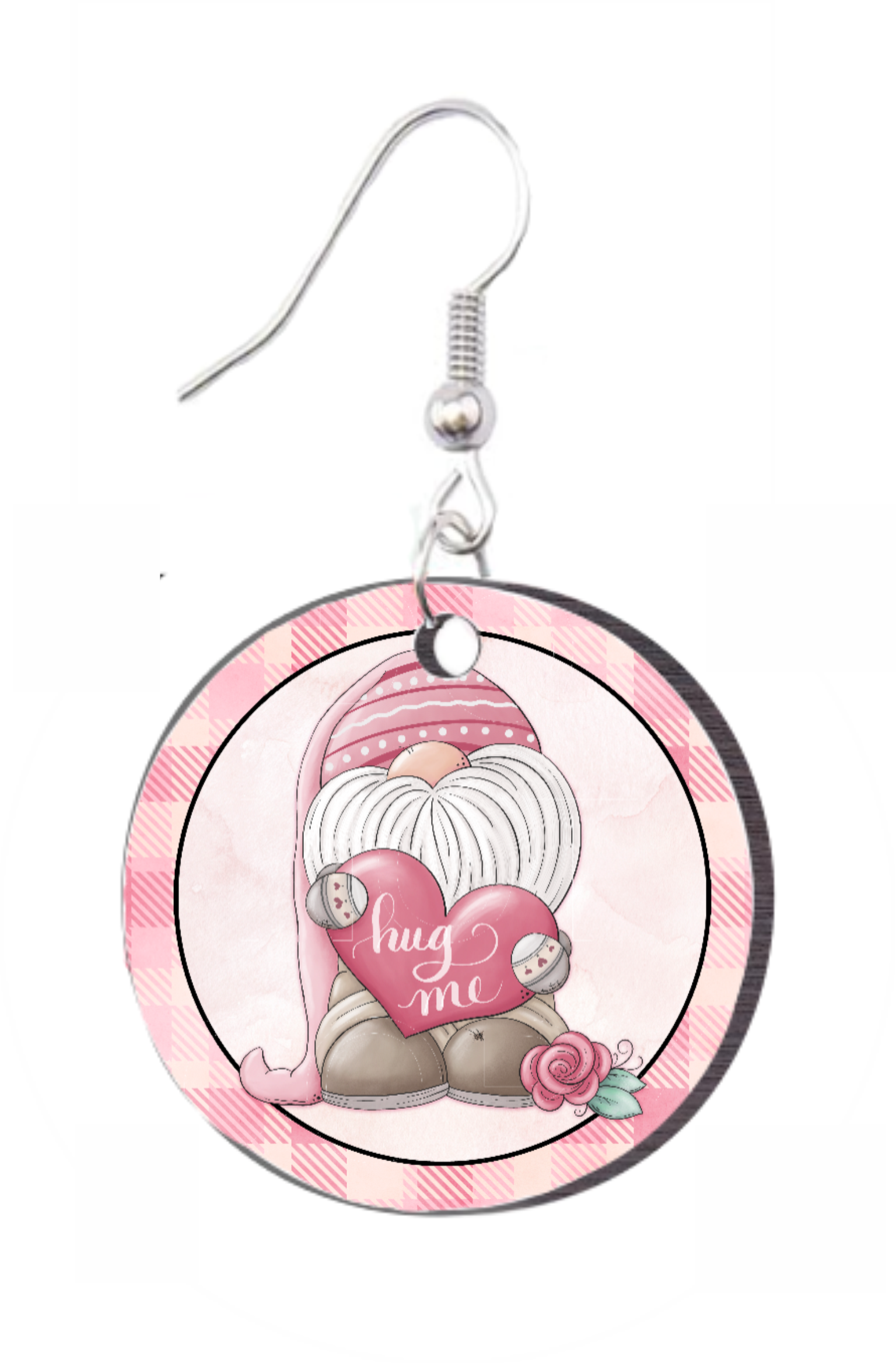 Valentine's Gnome - Round Earring Design