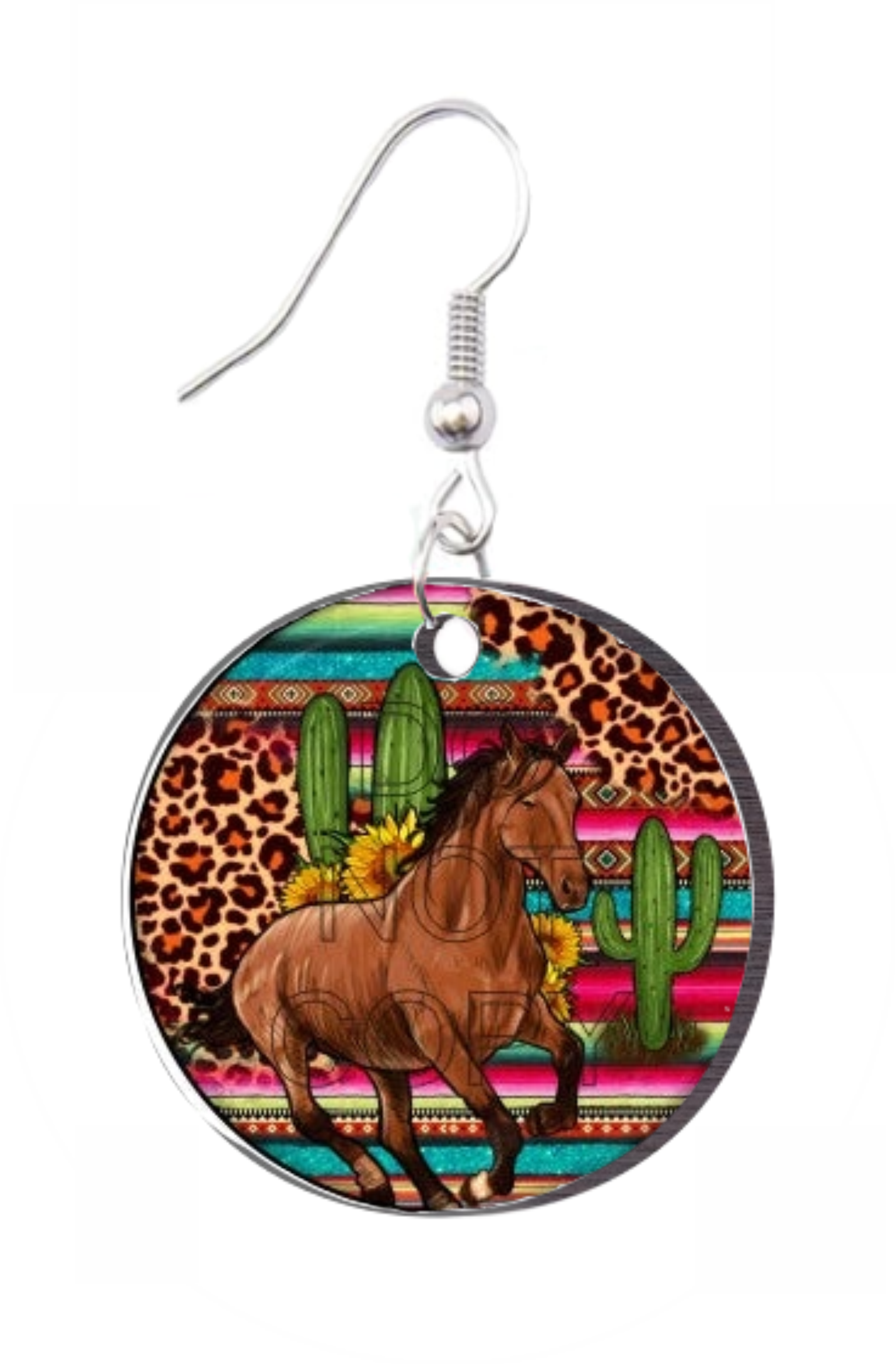 Horse - Round Earring Design