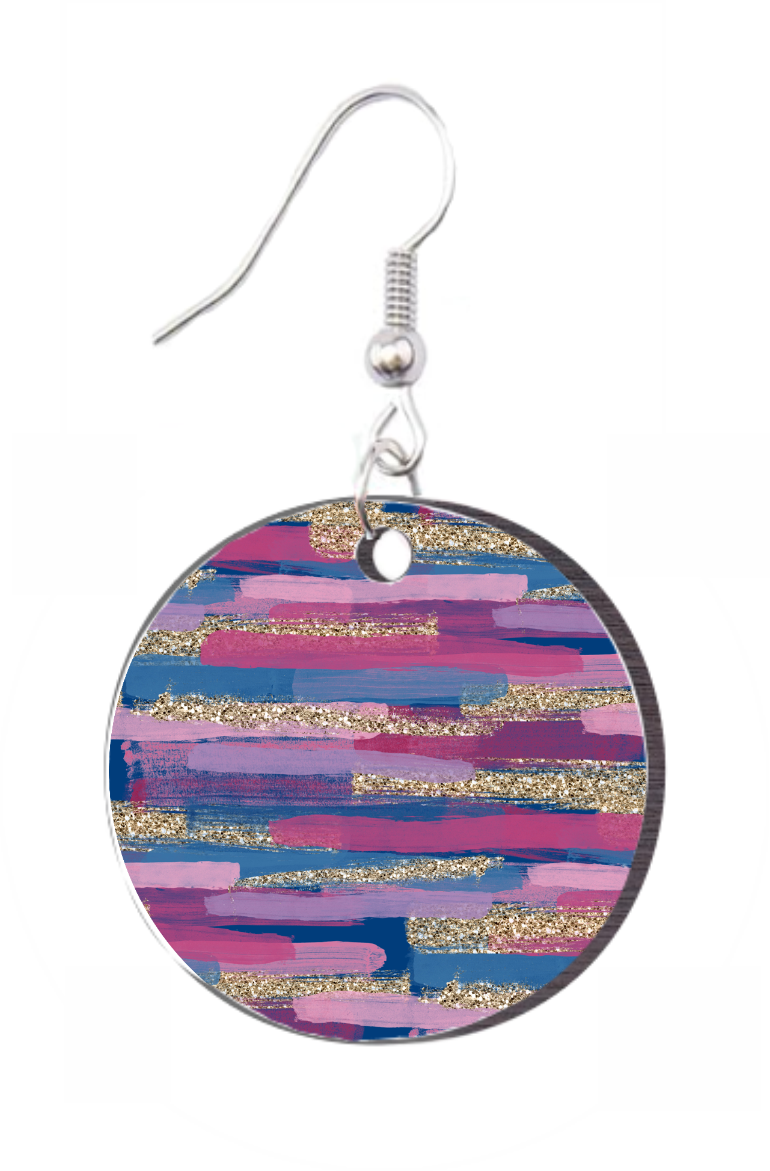 Glitter Stripes - Round Earring Design