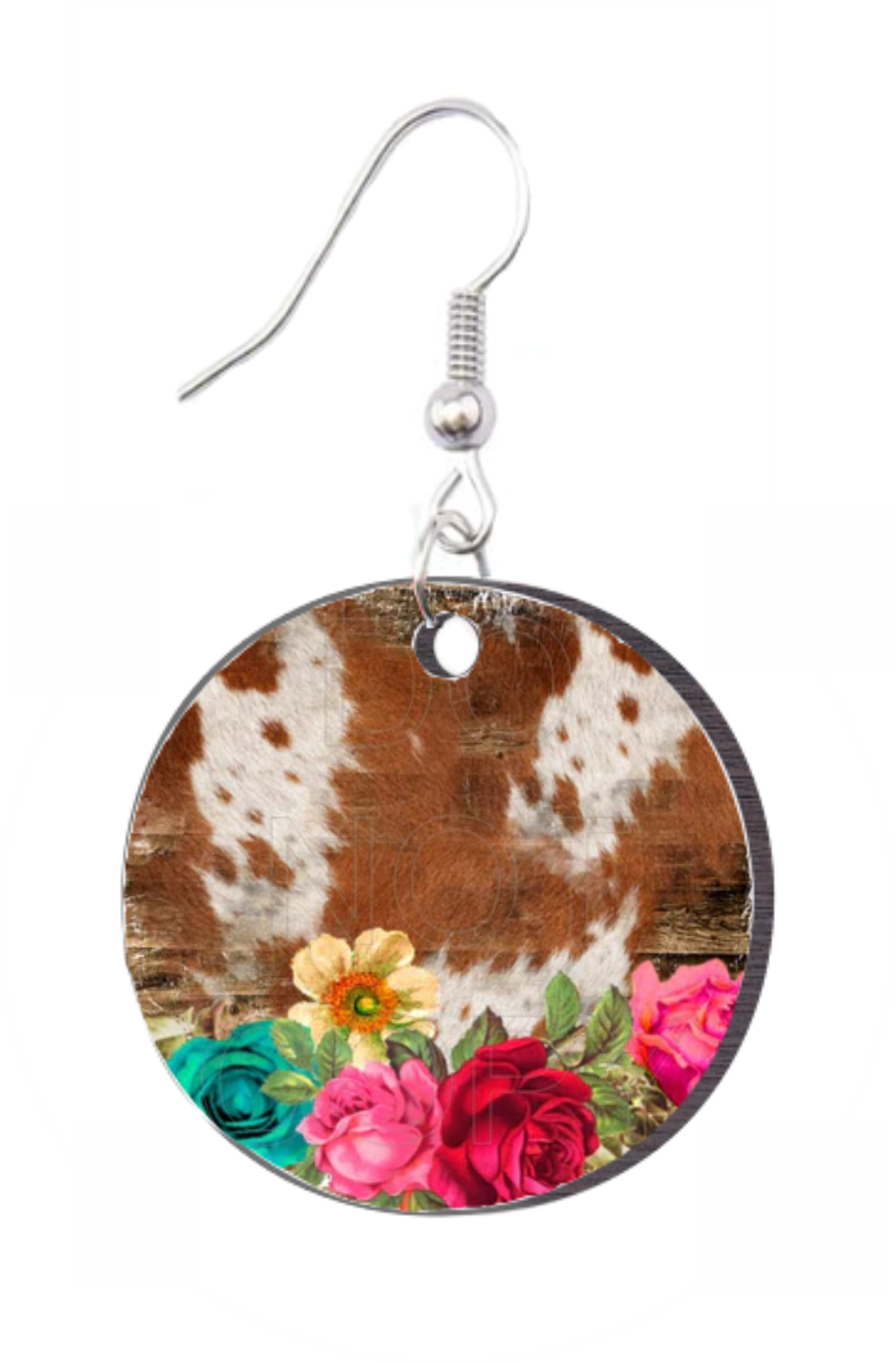 Cowhide - Round Earring Design
