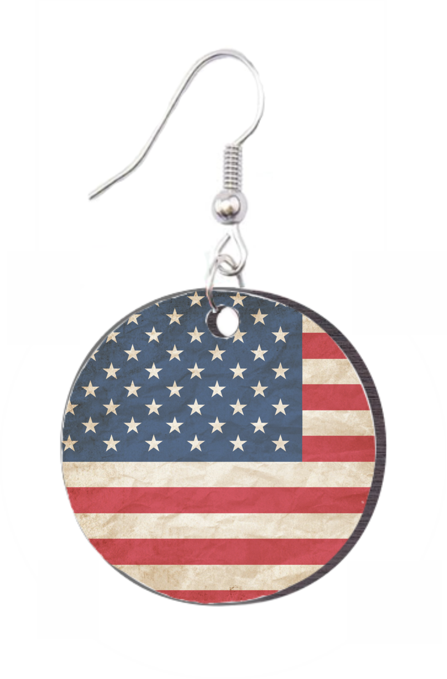 American Flag - Round Earring Design