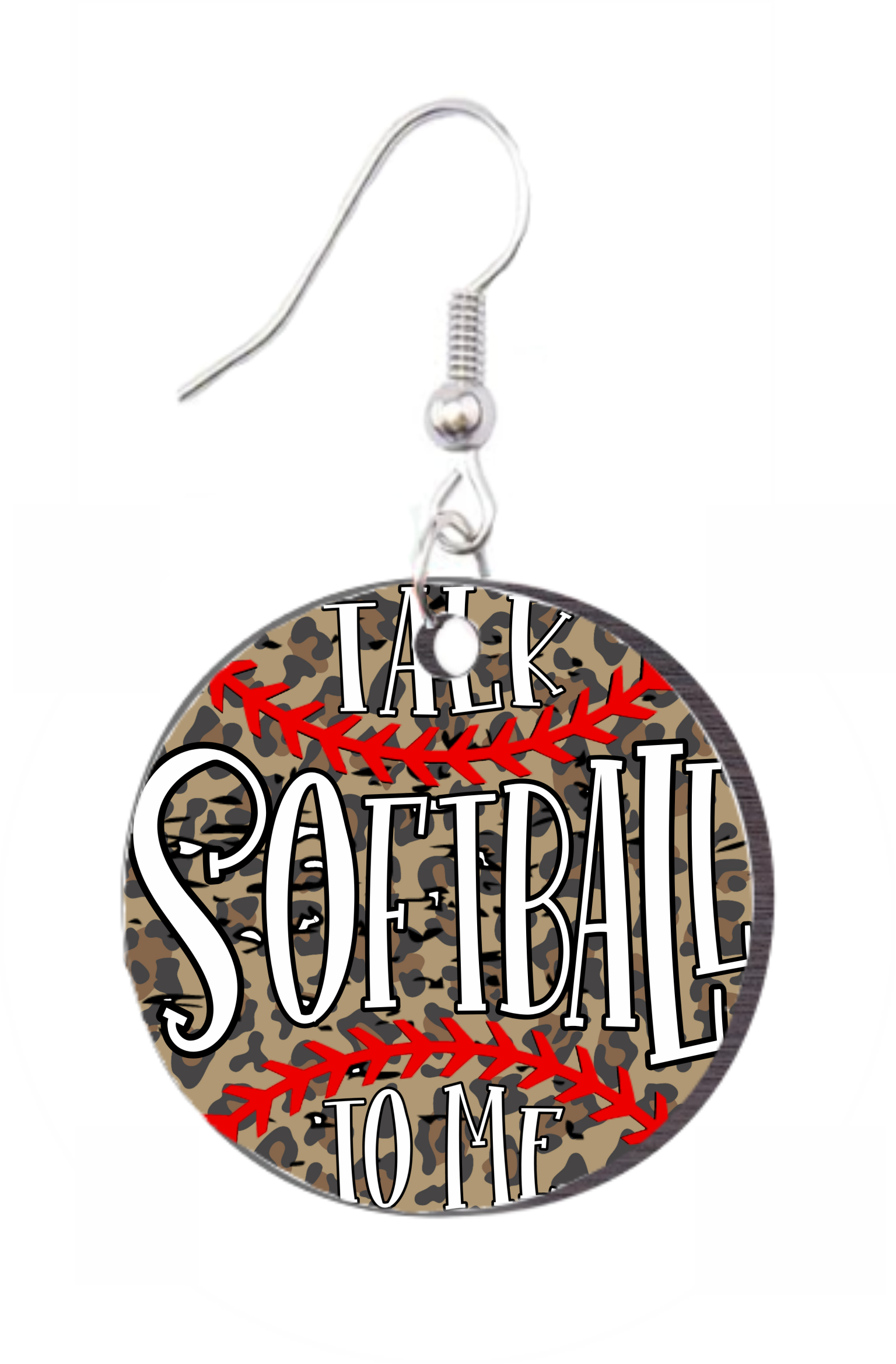Talk Softball to Me - Round Earring Design