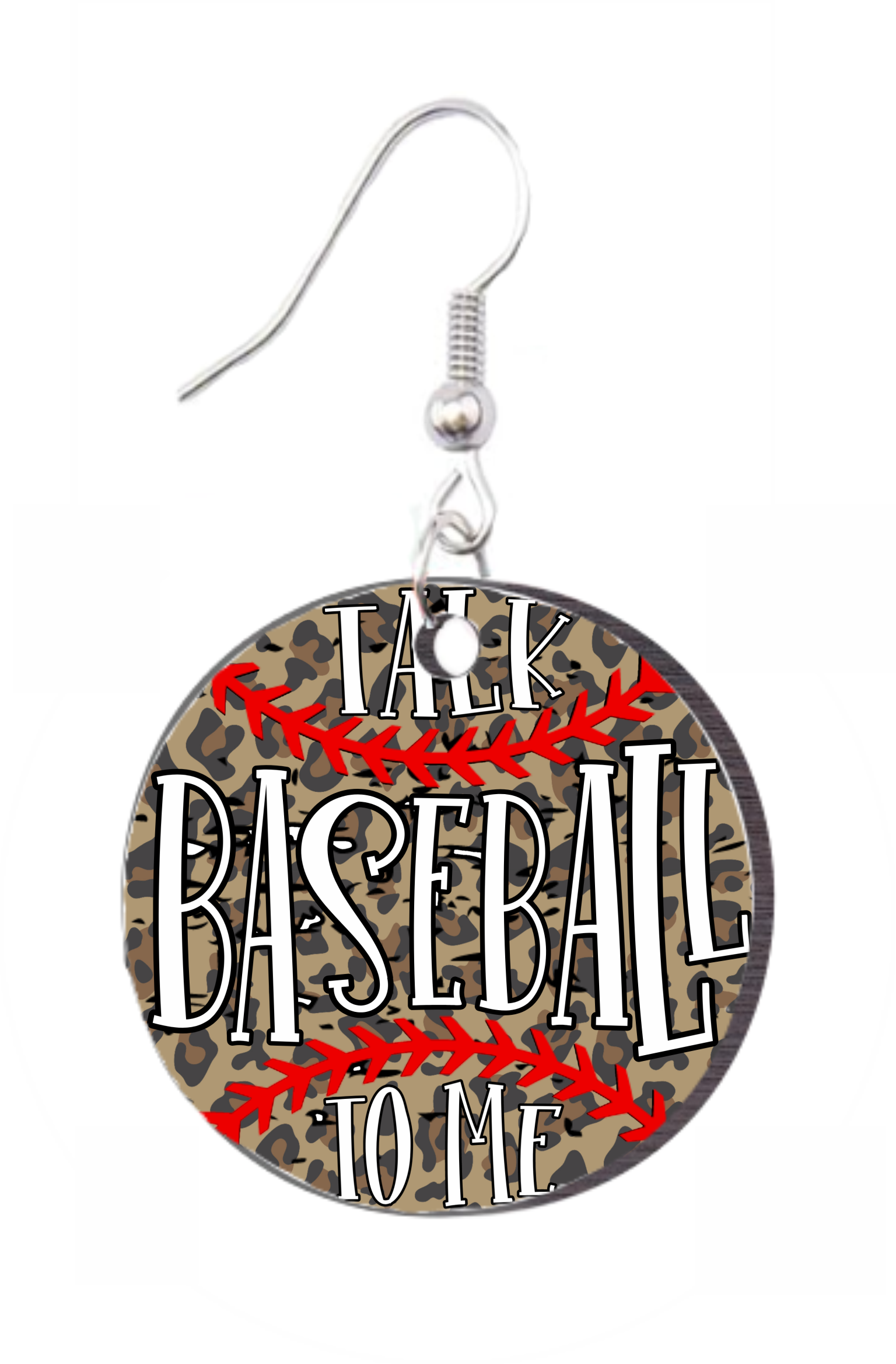 Talk Baseball to Me - Round Earring Design