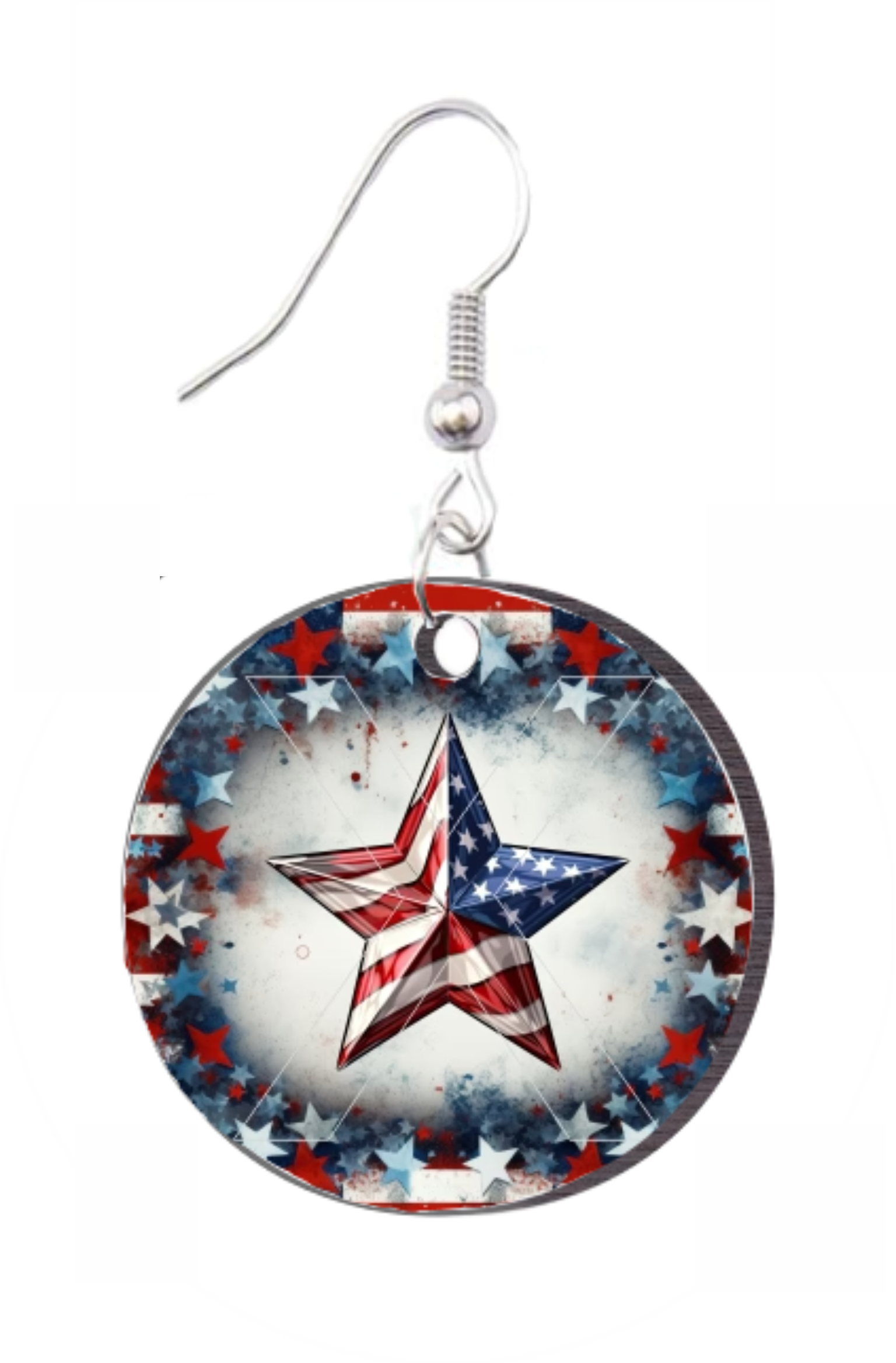 Patriotic Star - Round Earring Design