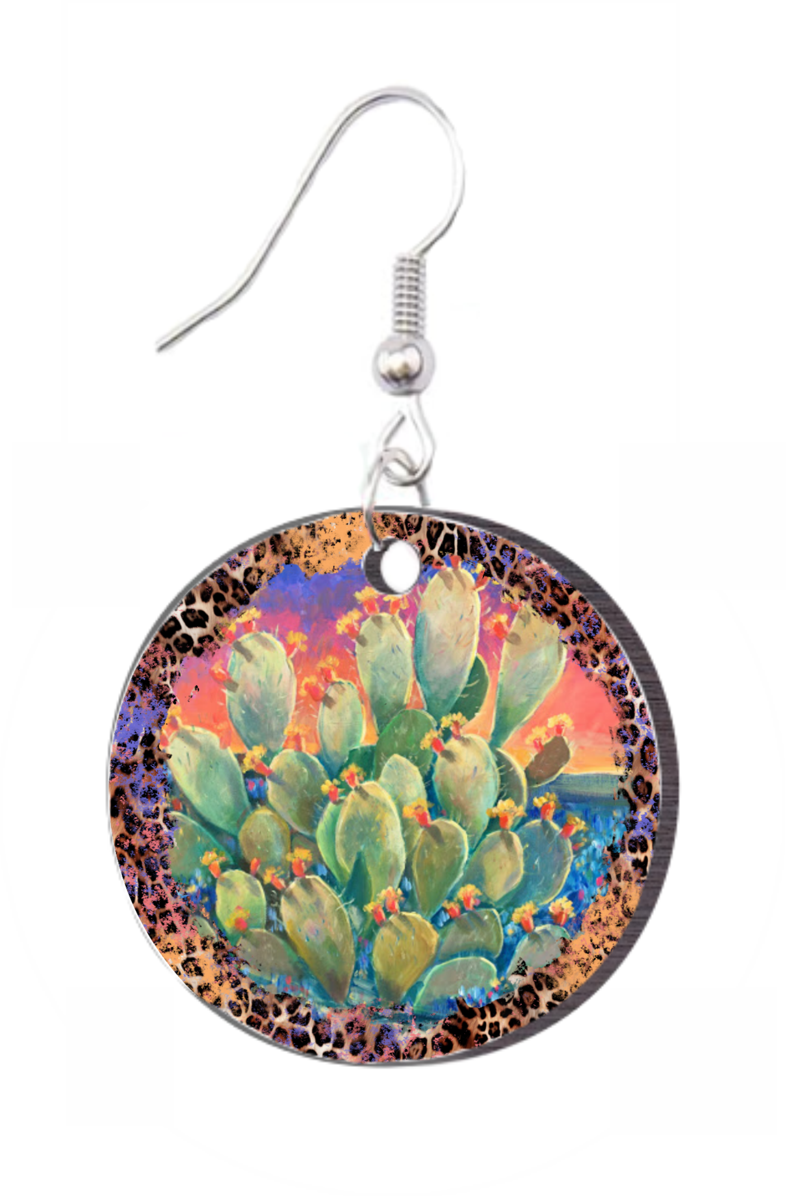 Desert Cactus - Round Earring Design