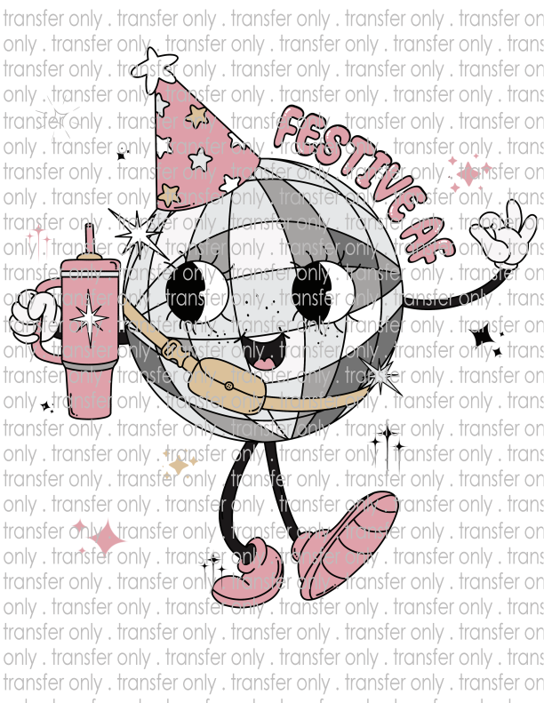 Festive AF  - Waterslide, Sublimation Transfers