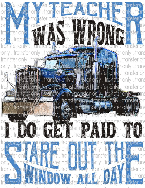 My Teacher Was Wrong - Waterslide, Sublimation Transfers