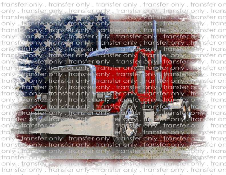 Patriotic Trucker - Waterslide, Sublimation Transfers