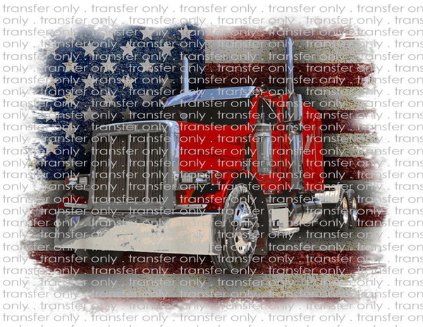 Patriotic Trucker - Waterslide, Sublimation Transfers