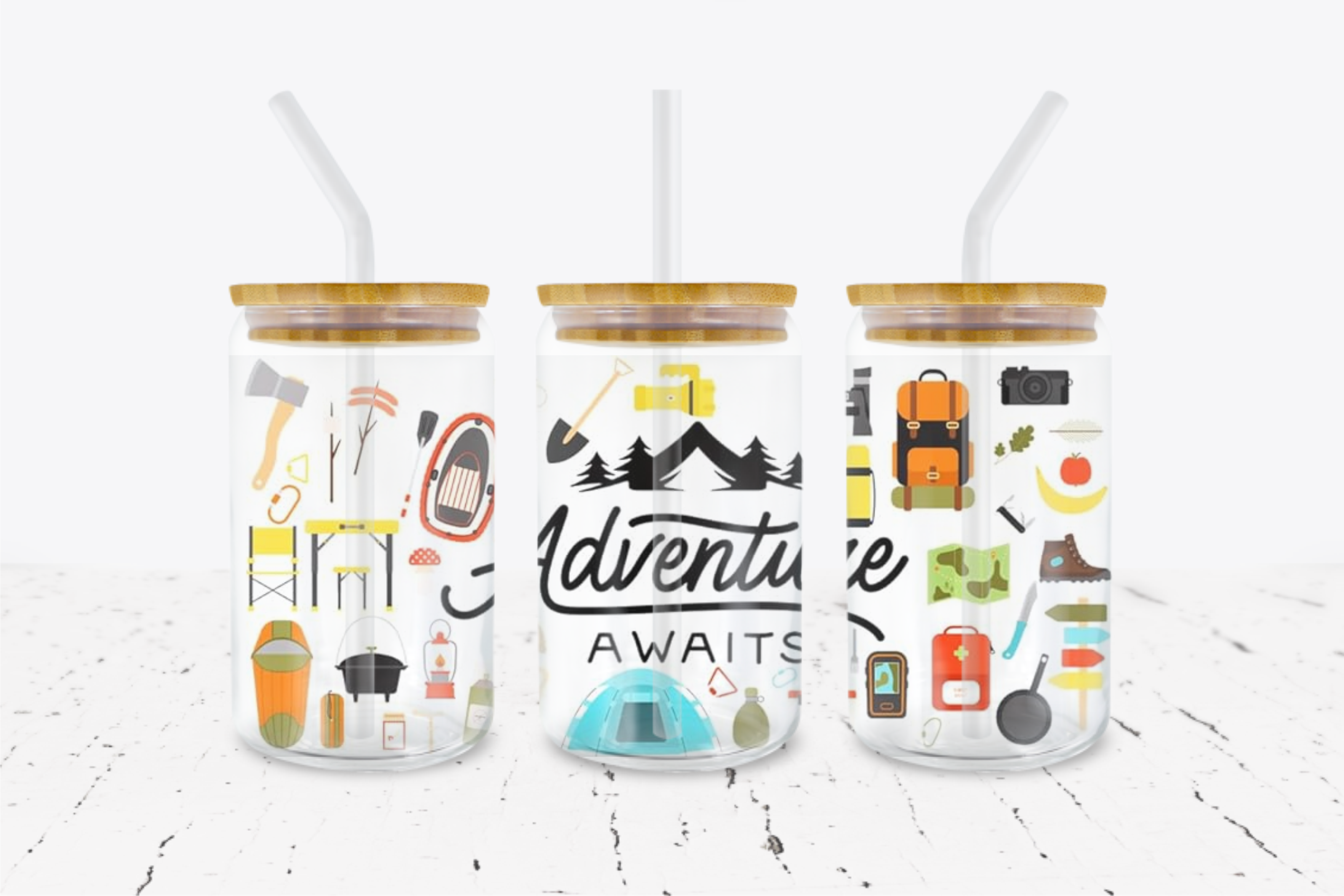 Adventure Awaits Camping -  UV DTF Transfer Wraps