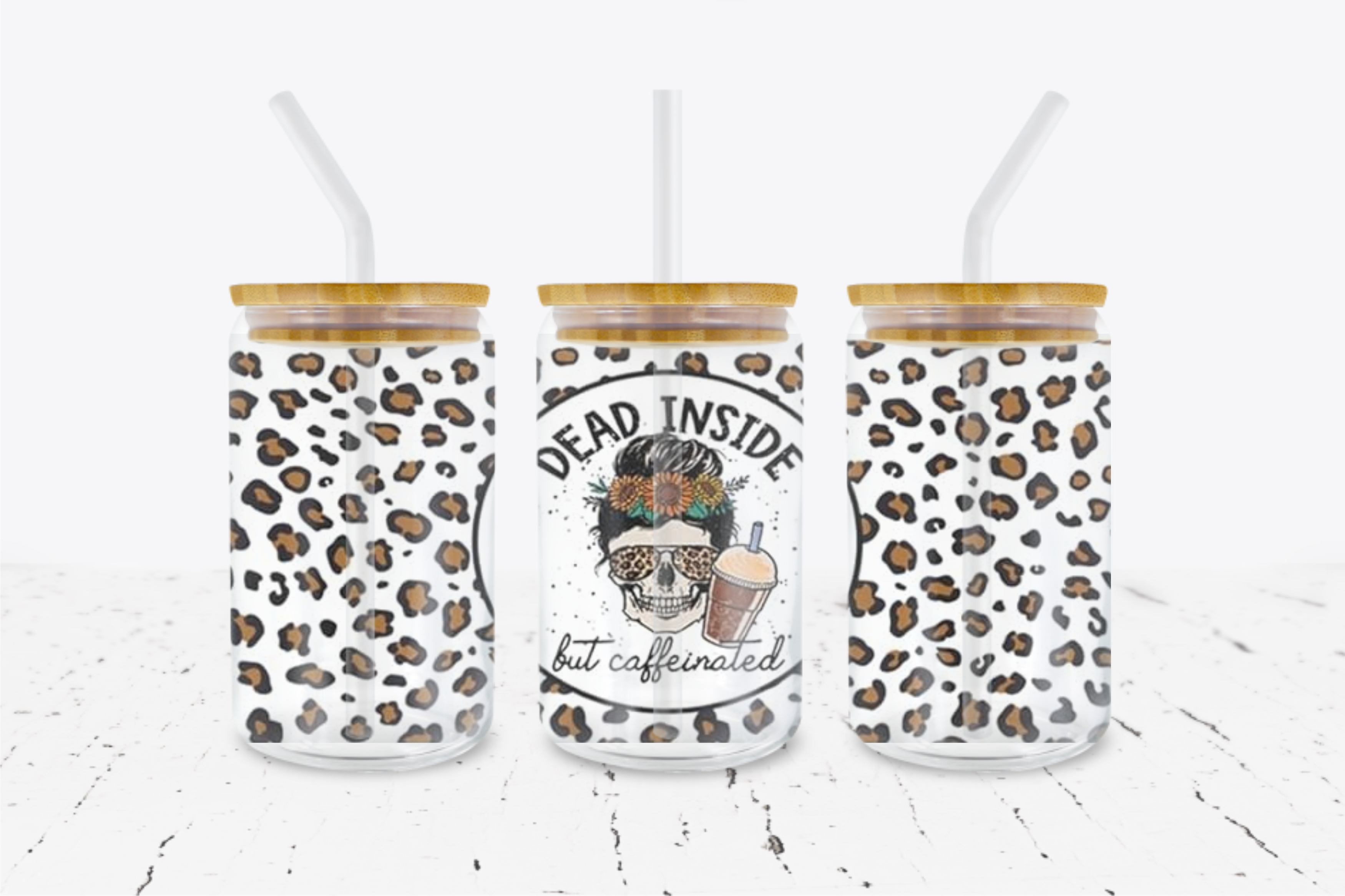 Dead Inside But Caffeinated -  UV DTF Transfer Wraps