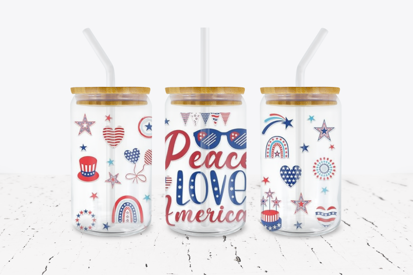 Peace Love America -  UV DTF Transfer Wraps