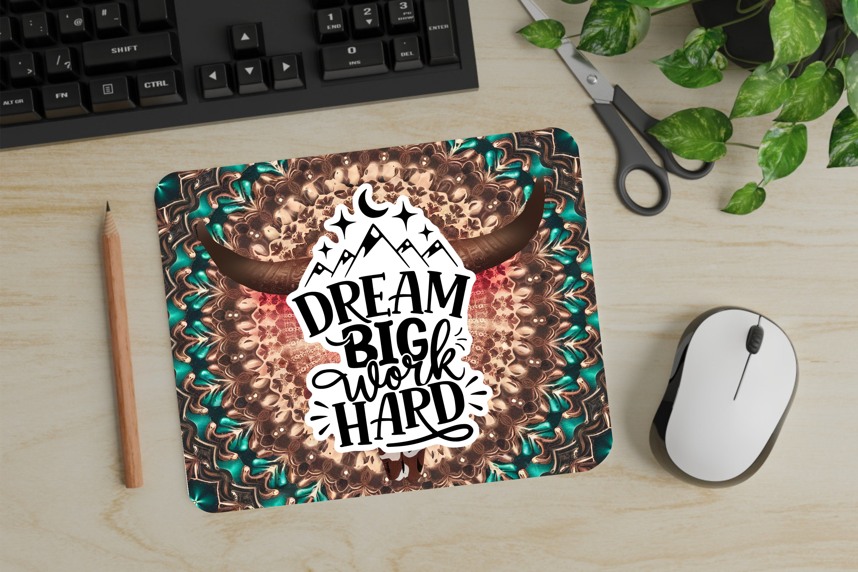 Dream Big Work Hard - Mouse Pad - Sublimation Transfer