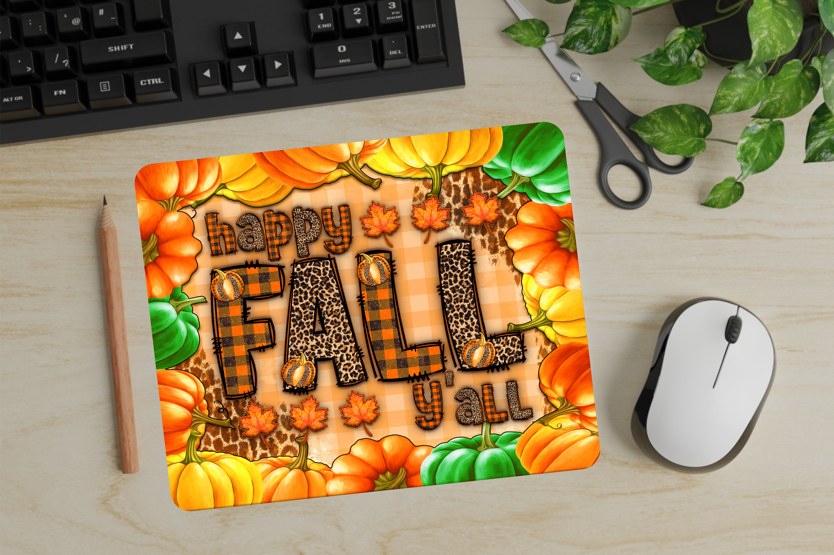 Hello Fall Y'all - Mouse Pad - Sublimation Transfer