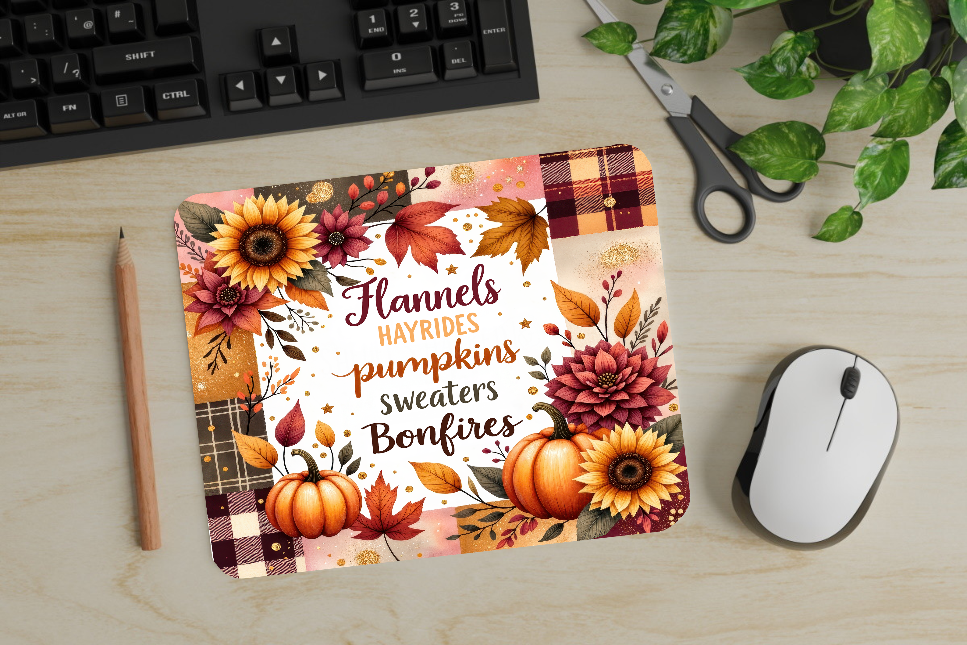 Thankful Grateful & Blessed - Mouse Pad - Sublimation Transfer