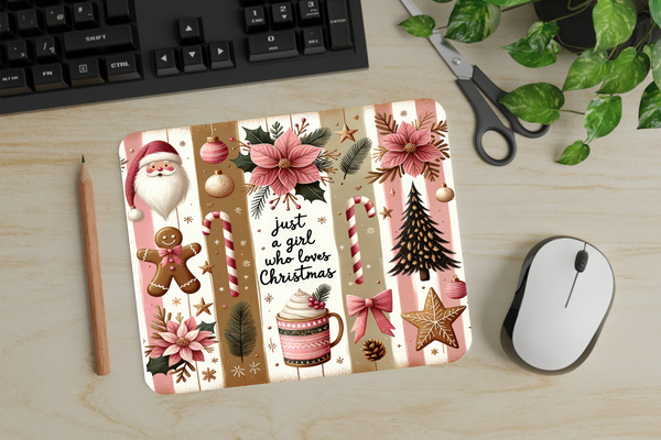 Just A Girl Who Loves Christmas - Mouse Pad - Sublimation Transfer