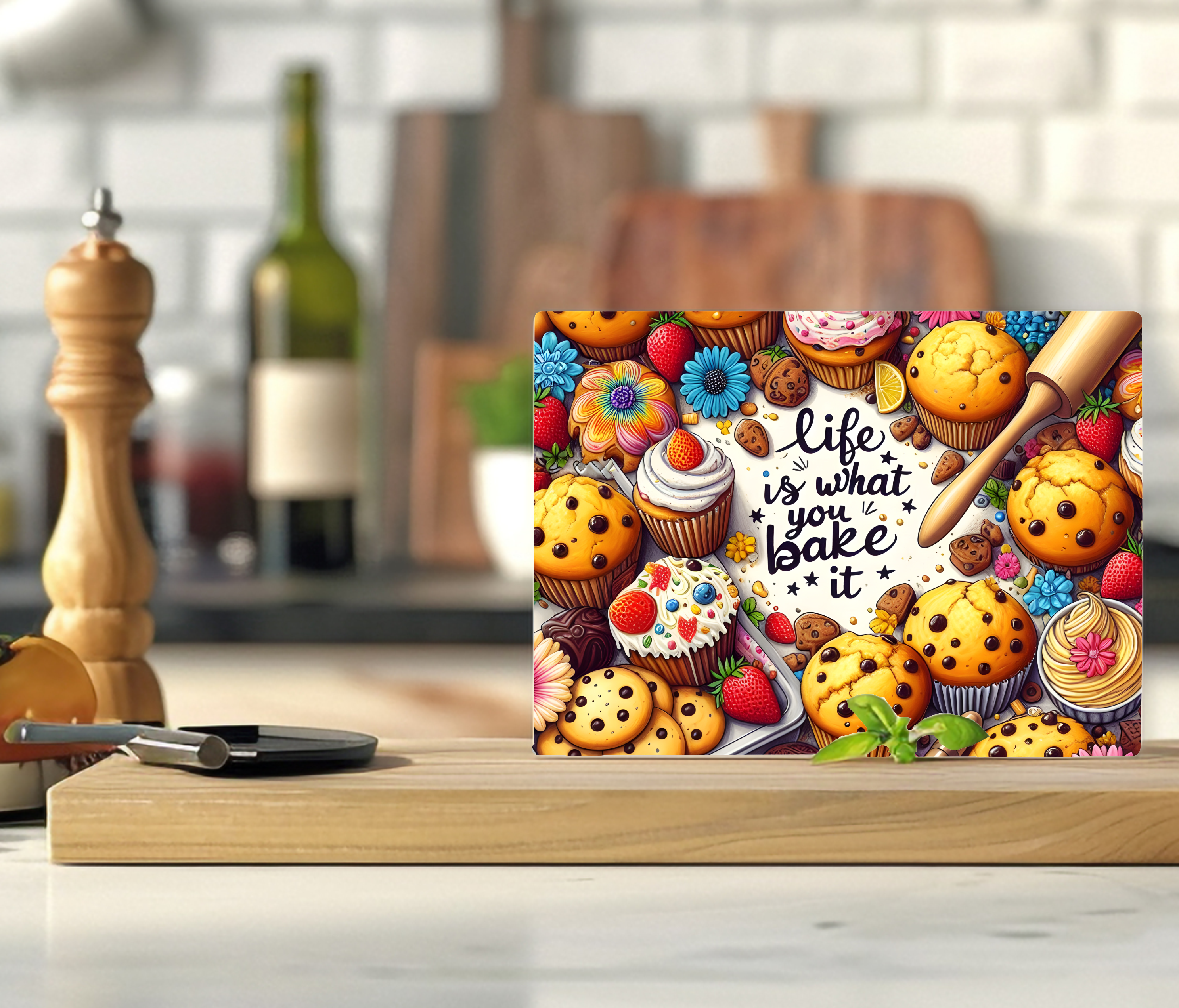 Life Is What You Bake It - Cutting Board - Sublimation Transfer