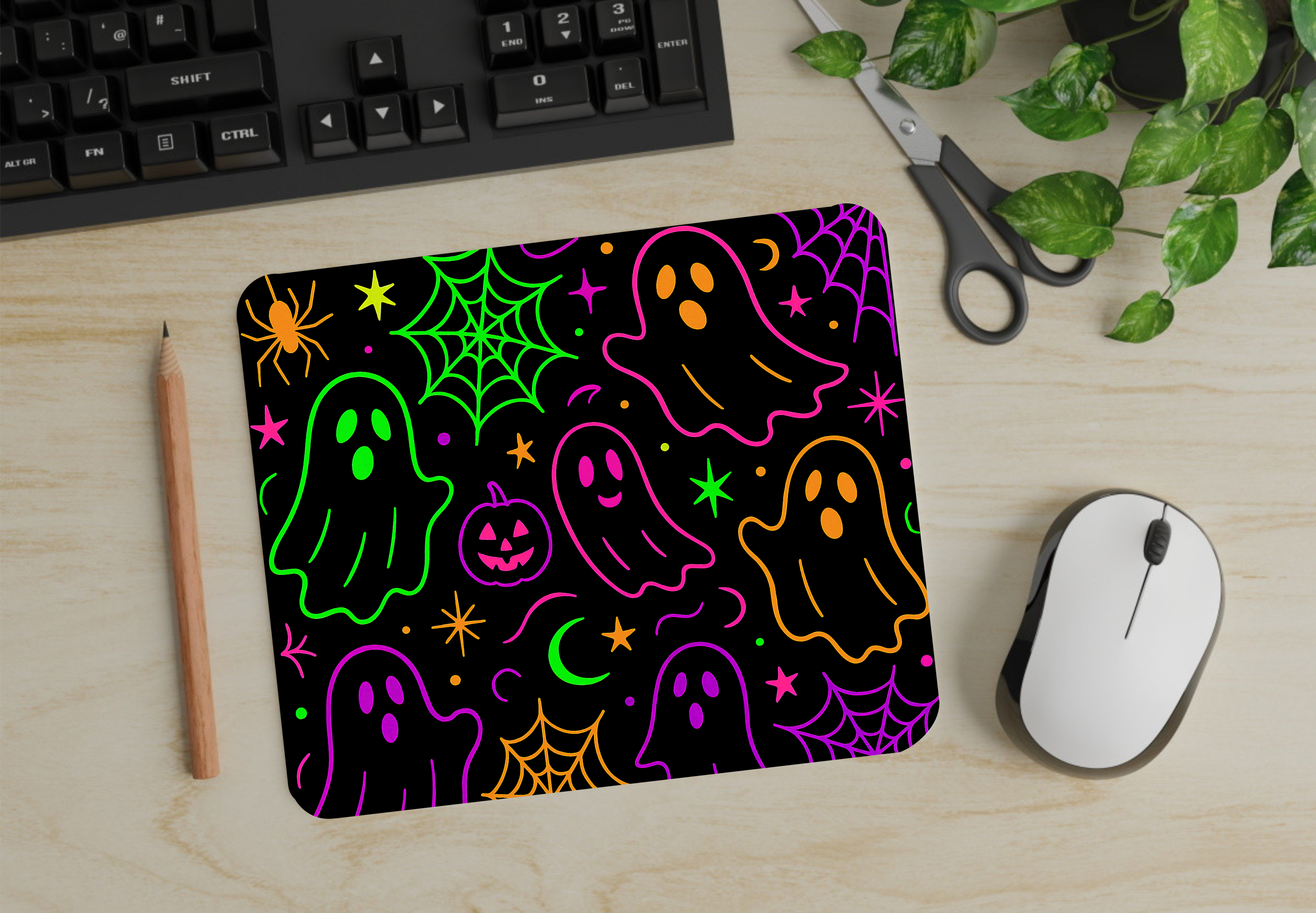 Neon Ghosts - Mouse Pad - Sublimation Transfer